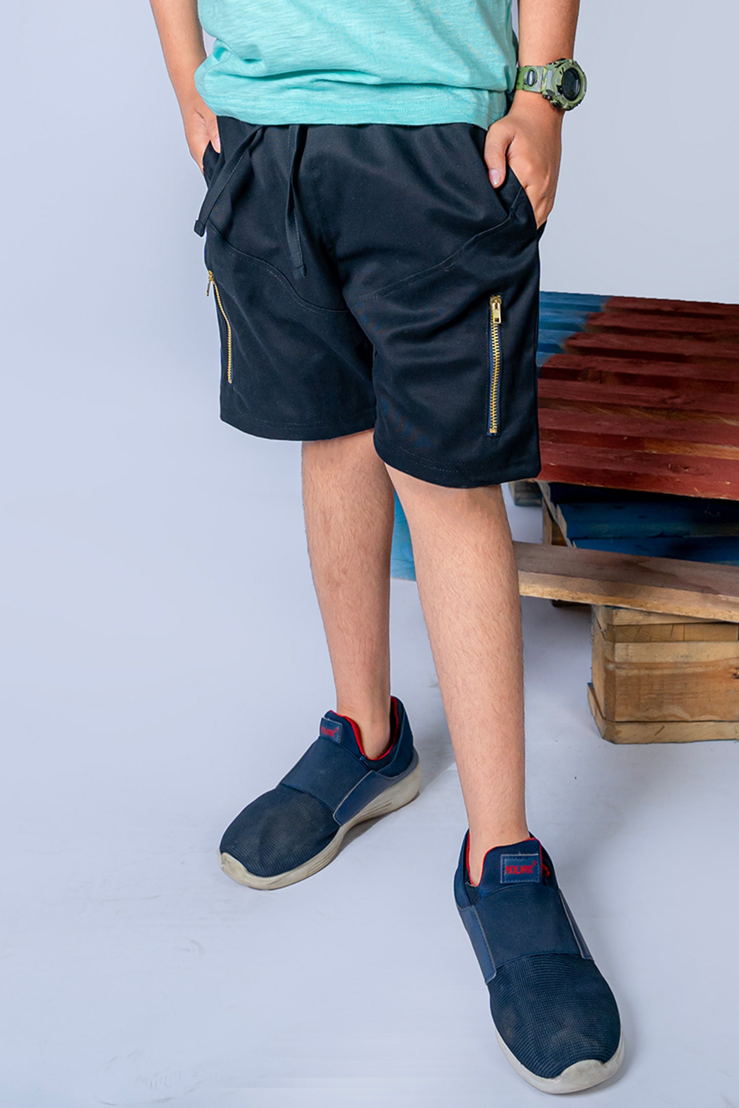 BOY'S TWILL SHORT NAVY BLUE