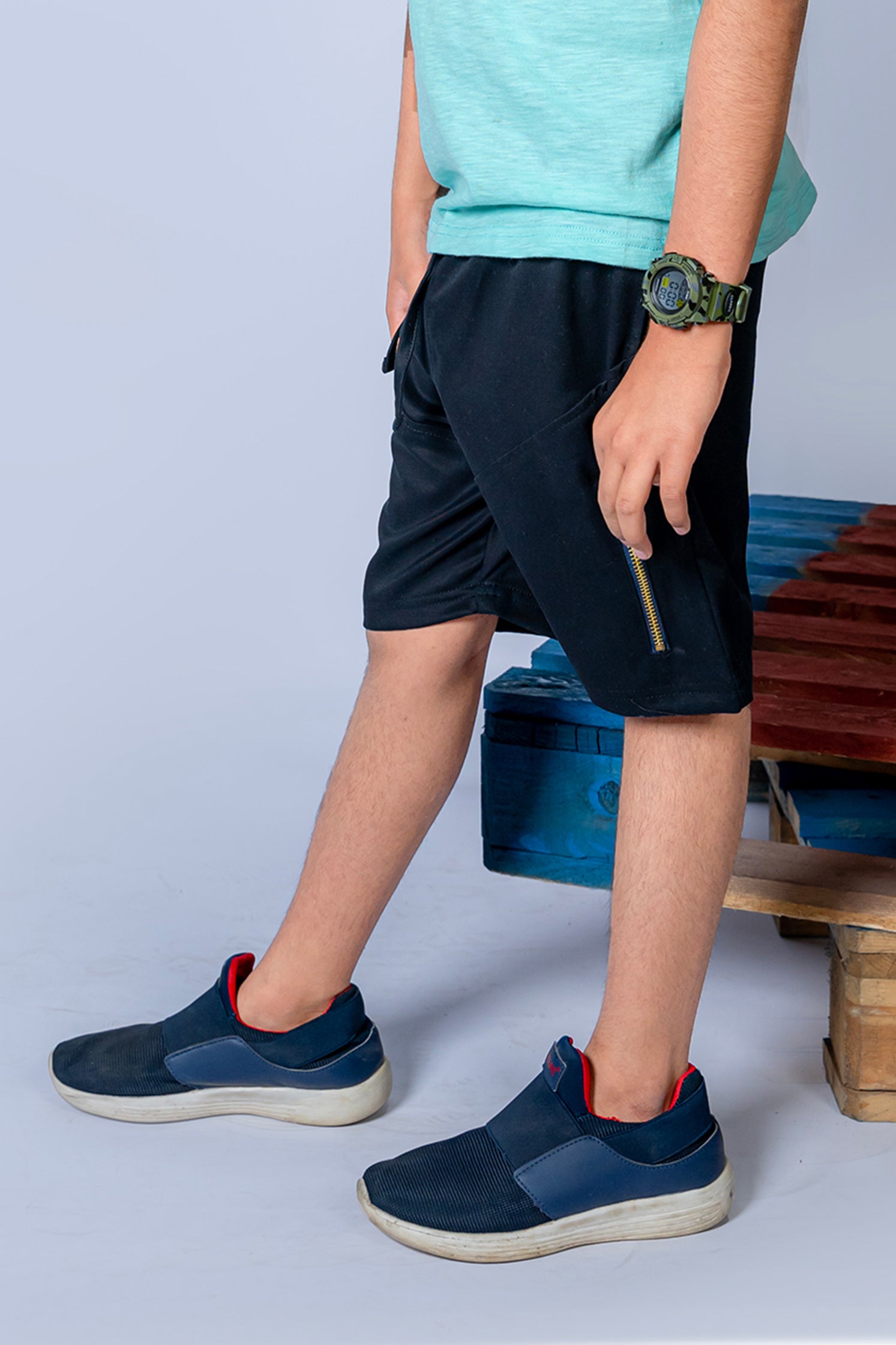 BOY'S TWILL SHORT NAVY BLUE