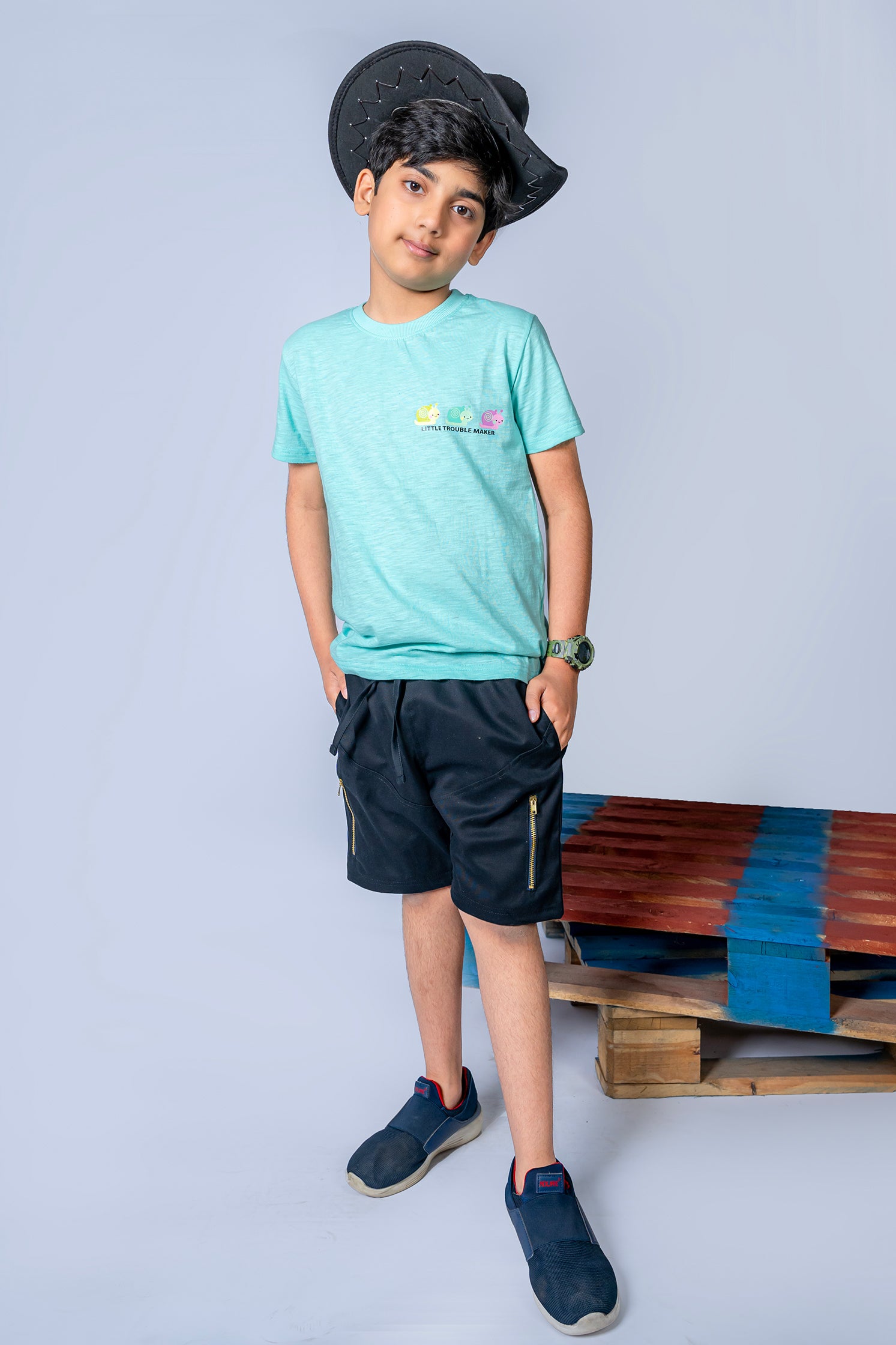 BOY'S TWILL SHORT NAVY BLUE