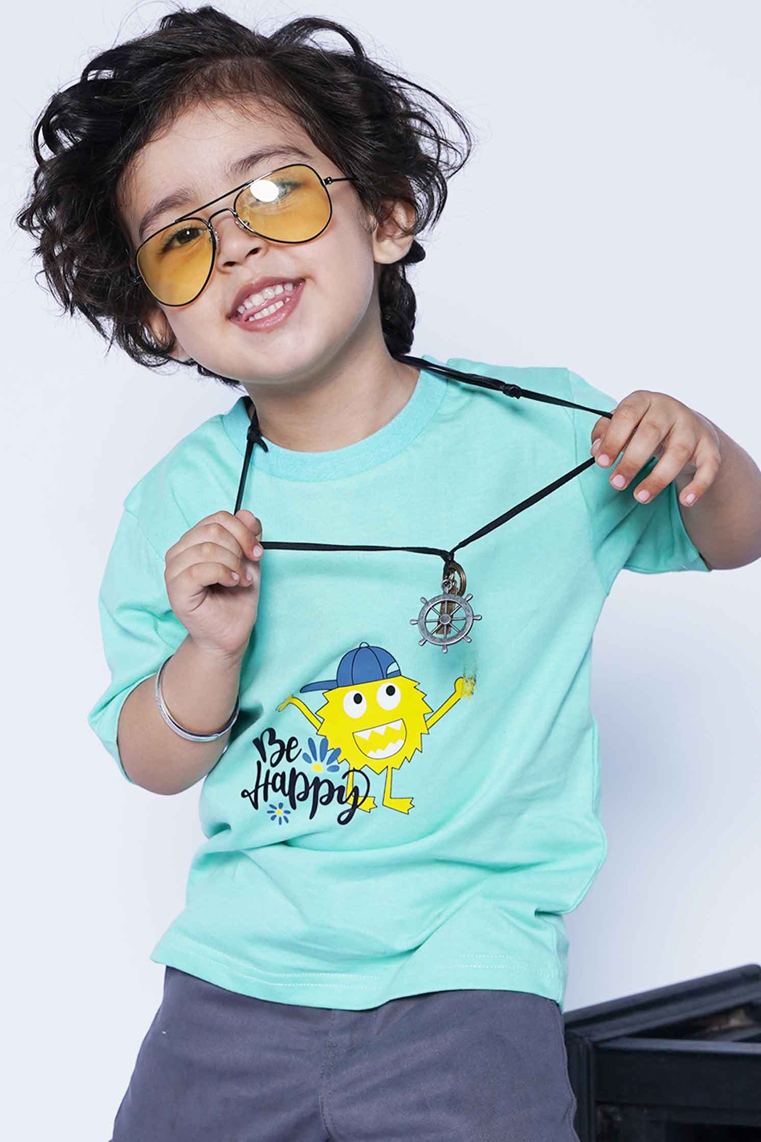 KID'S T-SHIRT FEROZI WITH "BE HAPPY" PRINTING