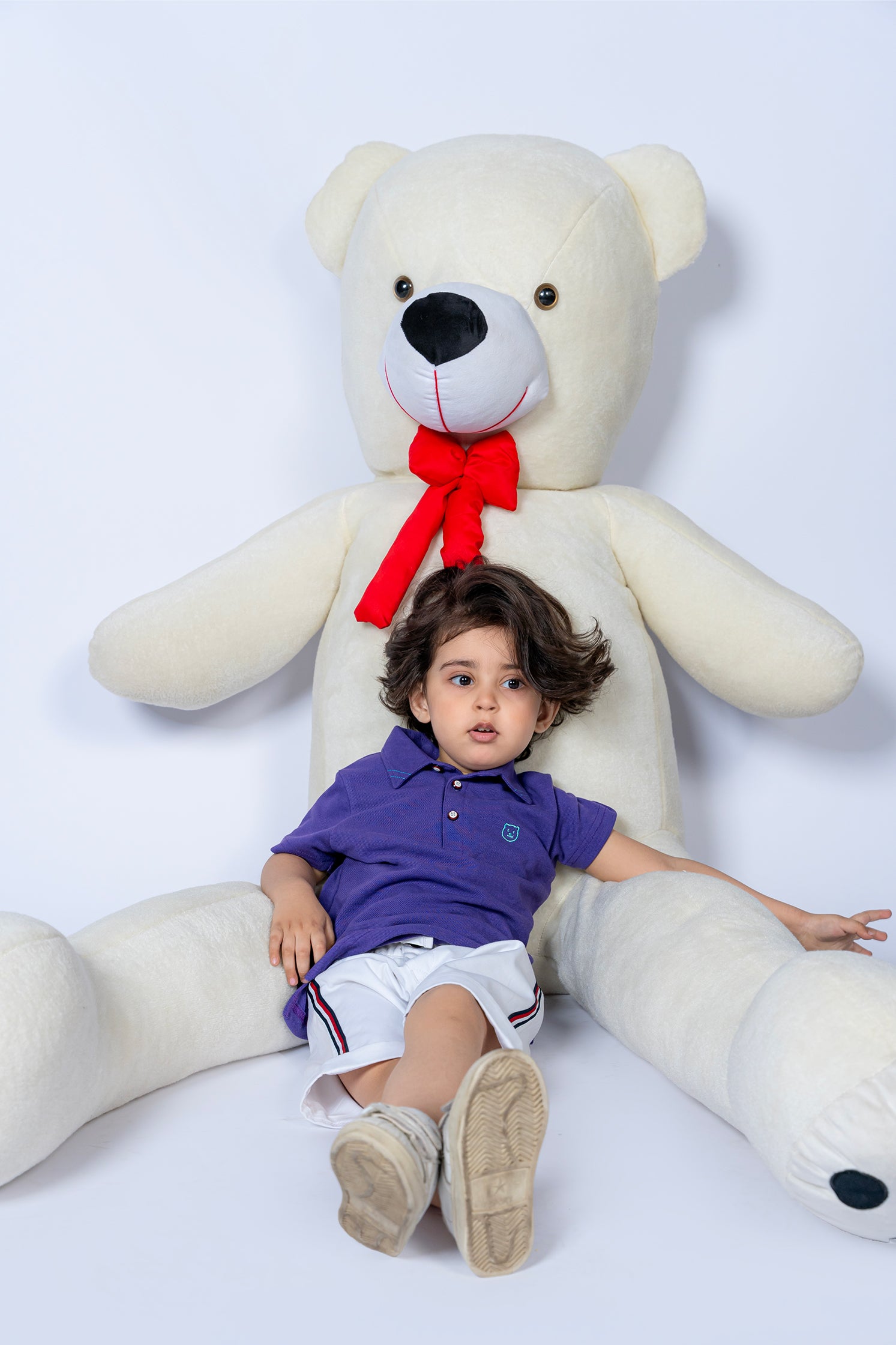 KID'S POLO PURPLE FRONT EMBROIDERY