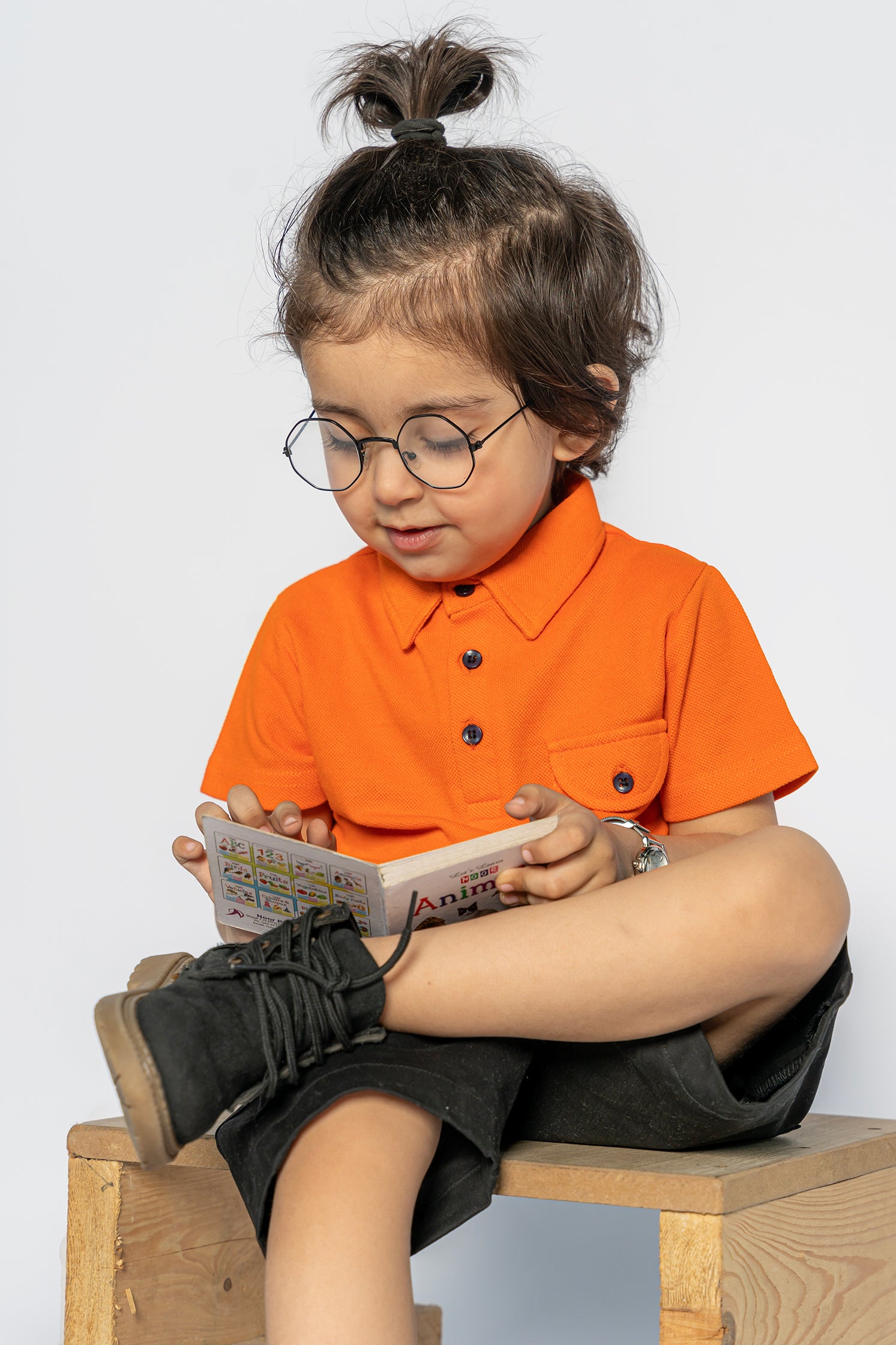 KID'S POLO ORANGE POCKET STYLE