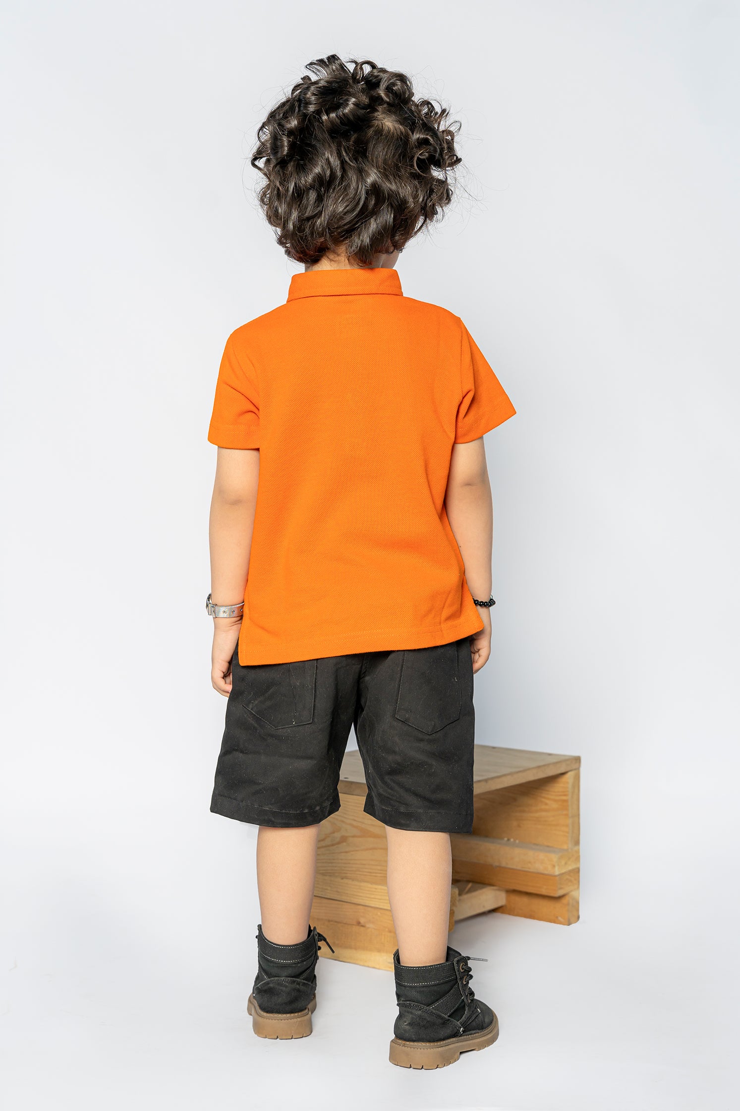 KID'S POLO ORANGE WITH EMBROIDERY