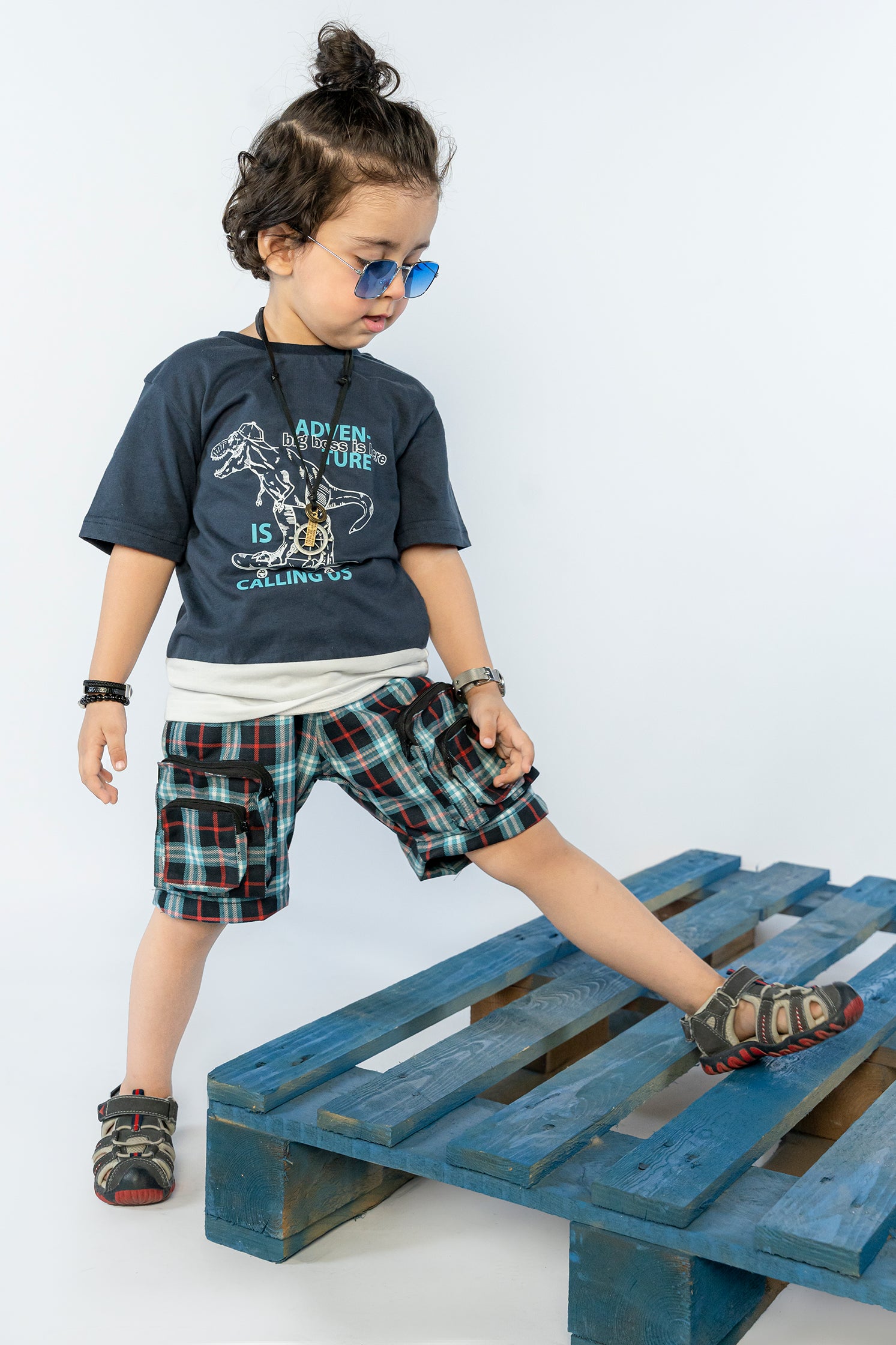 KID'S TWILL SHORT CHECK