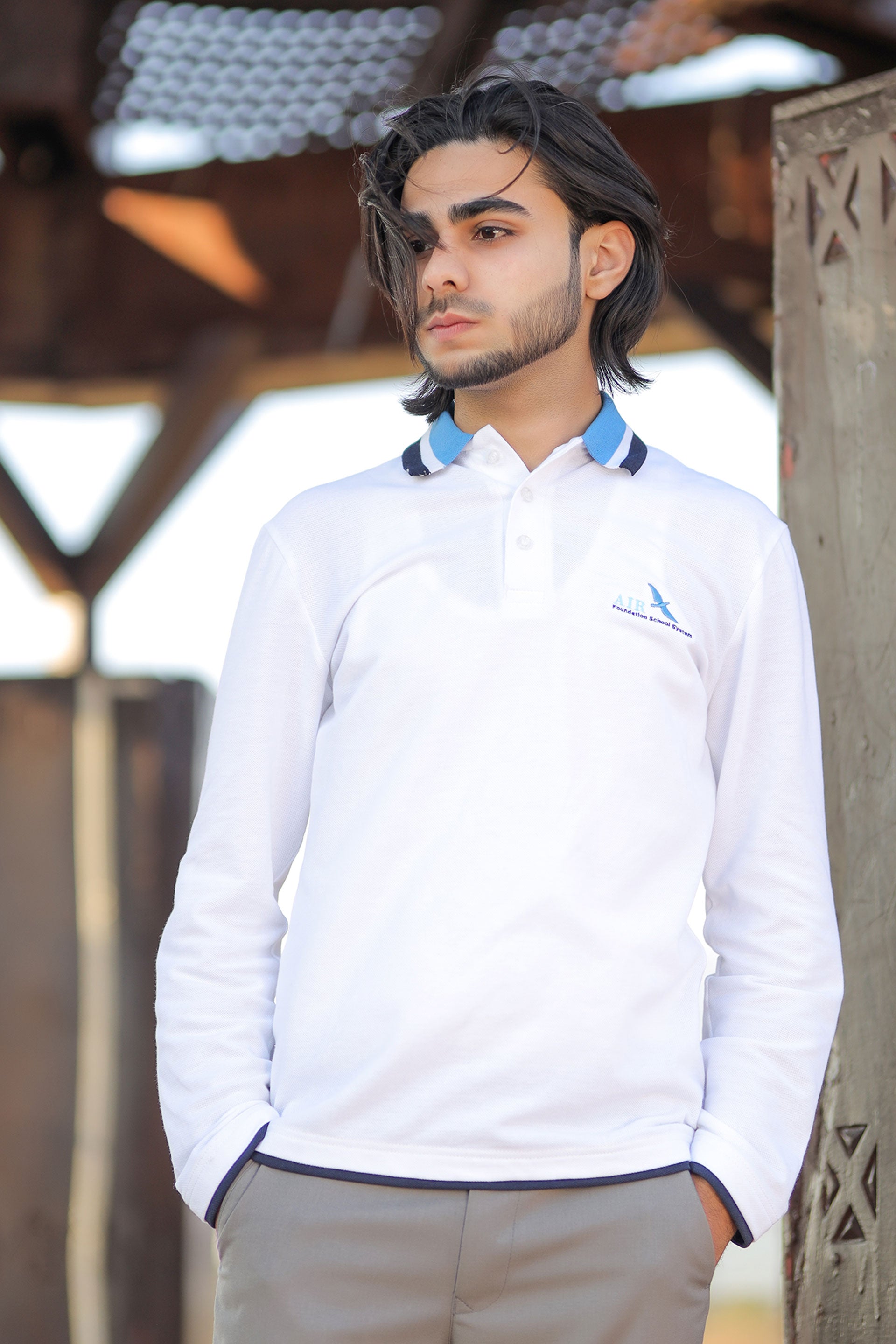 POLO SHIRT WHITE F.S FOR BOYS AIR FOUNDATION