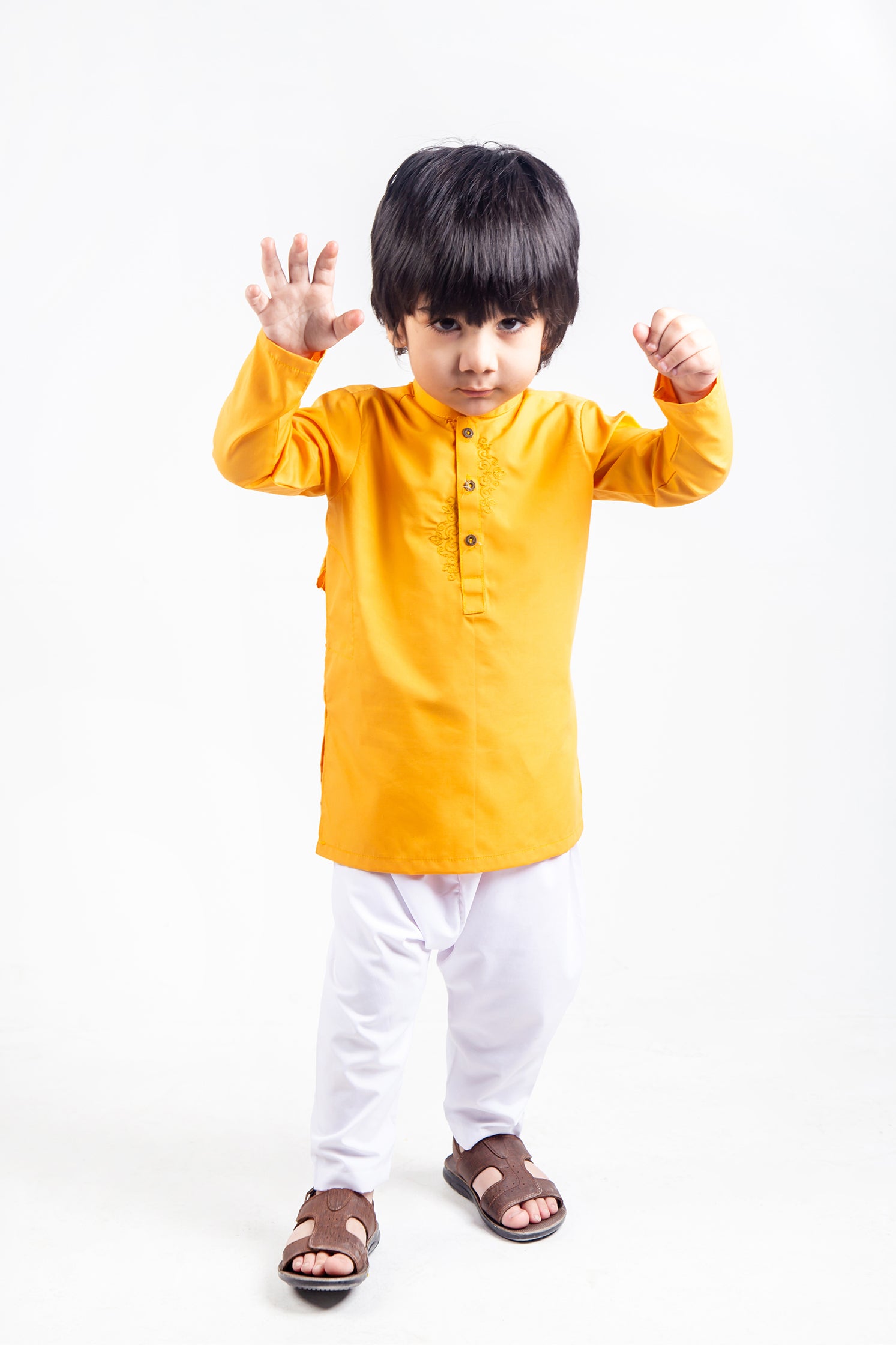 KID'S SHALWAR KAMEEZ YELLOW WITH EMB