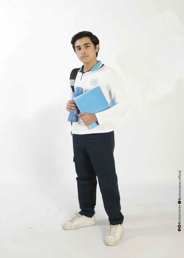 POLO SHIRT WHITE F/S (BOYS) ASHARSTORES.COM