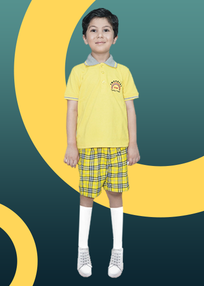 IISC POLO SHIRT YELLOW WITH LOGO H/S FOR BOYS