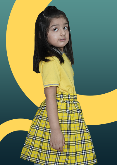 CHECK FROCK YELLOW IISC LOGO H/S