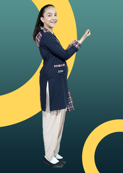 IISC GIRLS SUIT NAVY COLOUR WITH CHECK LOGO F/S