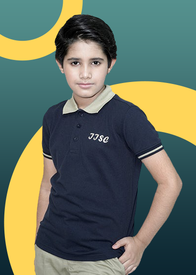 IISC H/S POLO SHIRT NAVY WITH LOGO FOR BOYS