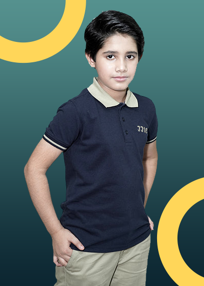 IISC H/S POLO SHIRT NAVY WITH LOGO FOR BOYS