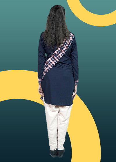 IISC GIRLS SUIT NAVY COLOUR WITH CHECK LOGO F/S