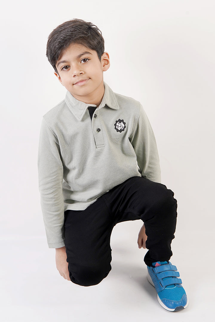BOY'S VAPOROUS GRAY POLO SHIRT