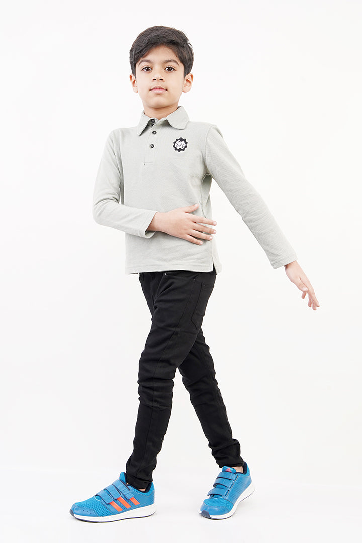 BOY'S VAPOROUS GRAY POLO SHIRT