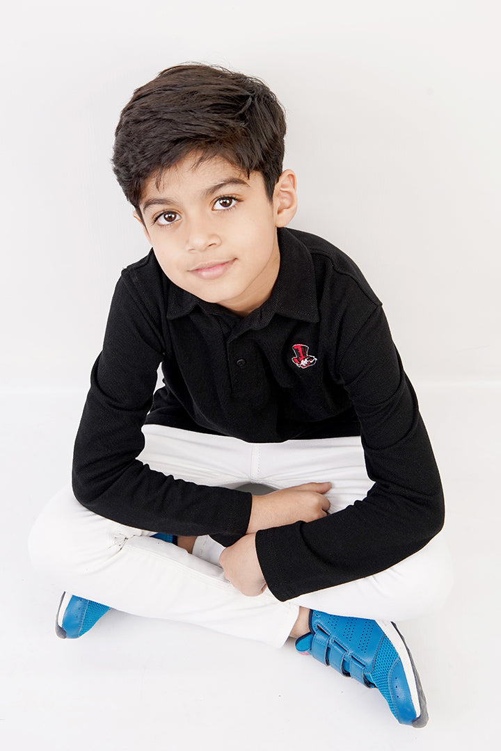 BOY'S BLACK POLO SHIRT
