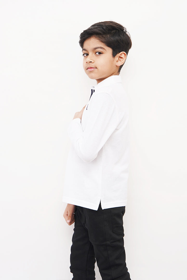 BOY'S WHITE POLO SHIRT