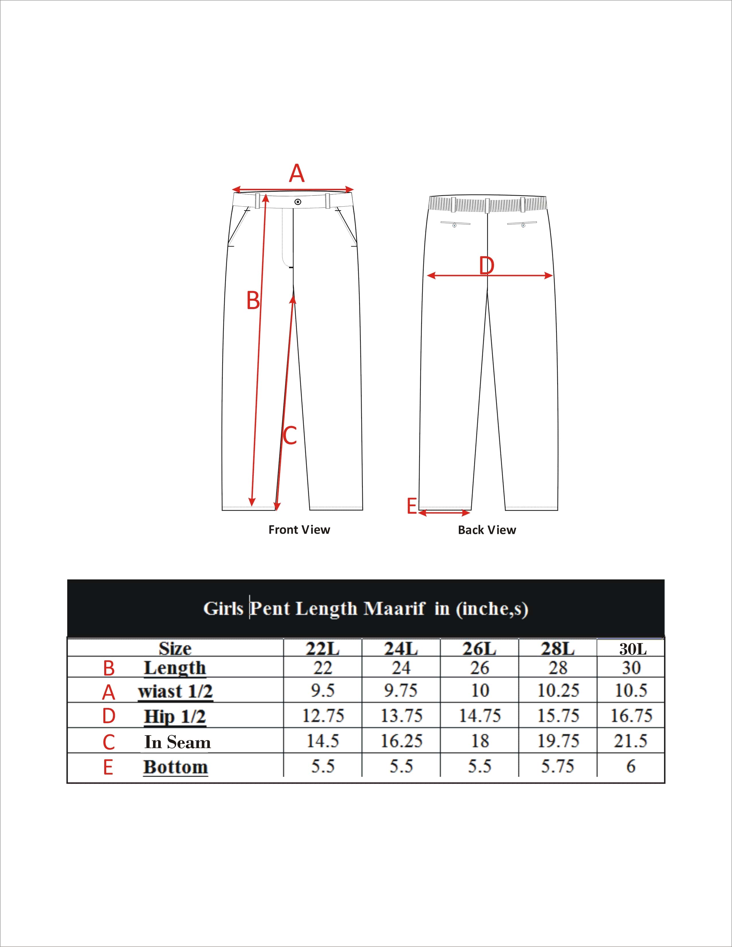 MARIF PANT BEIGE GIRLS (LENGTH)