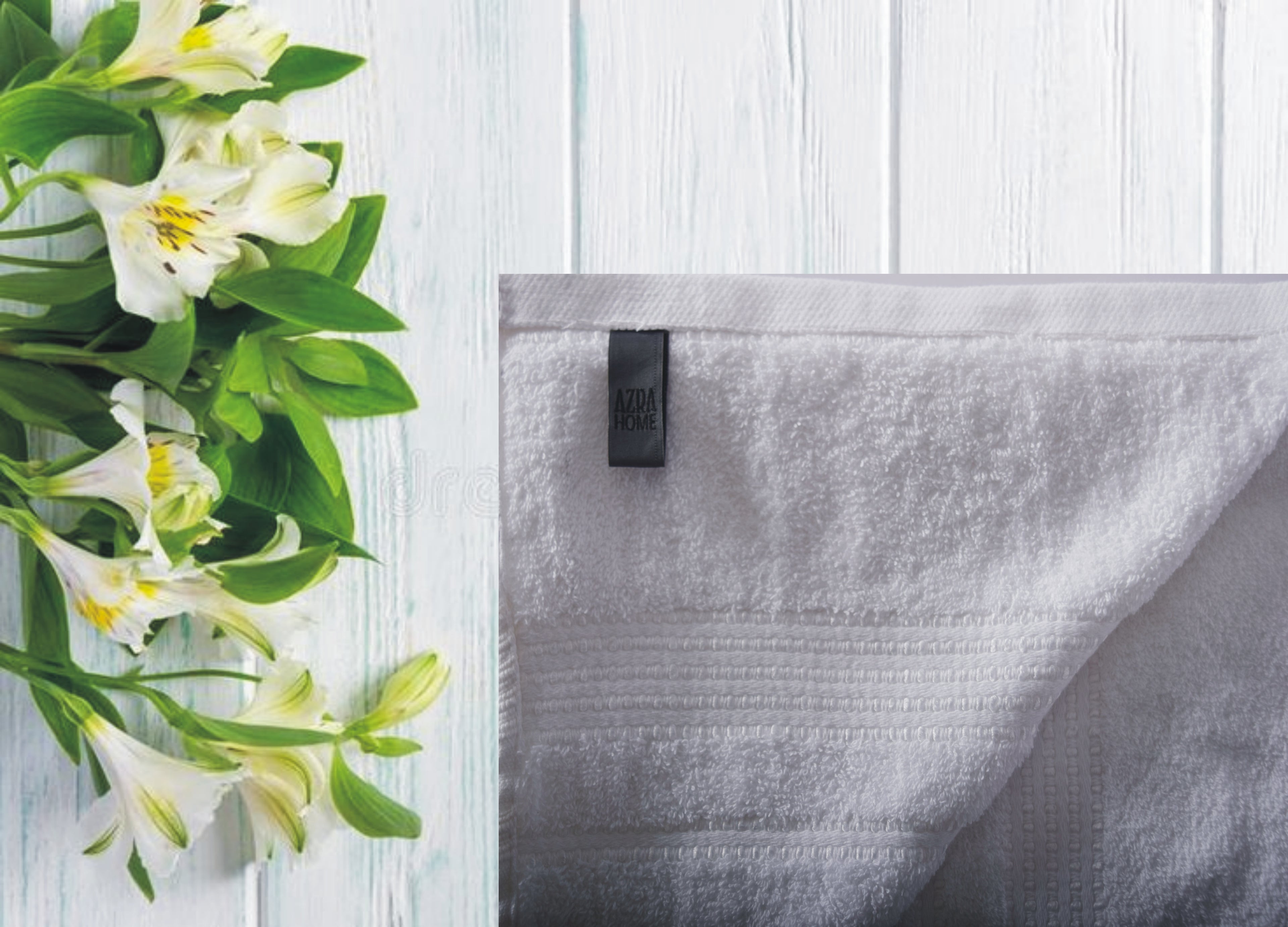 LUXURY 100% COTTON PROFESSIONAL WHITE COMBED TOWEL