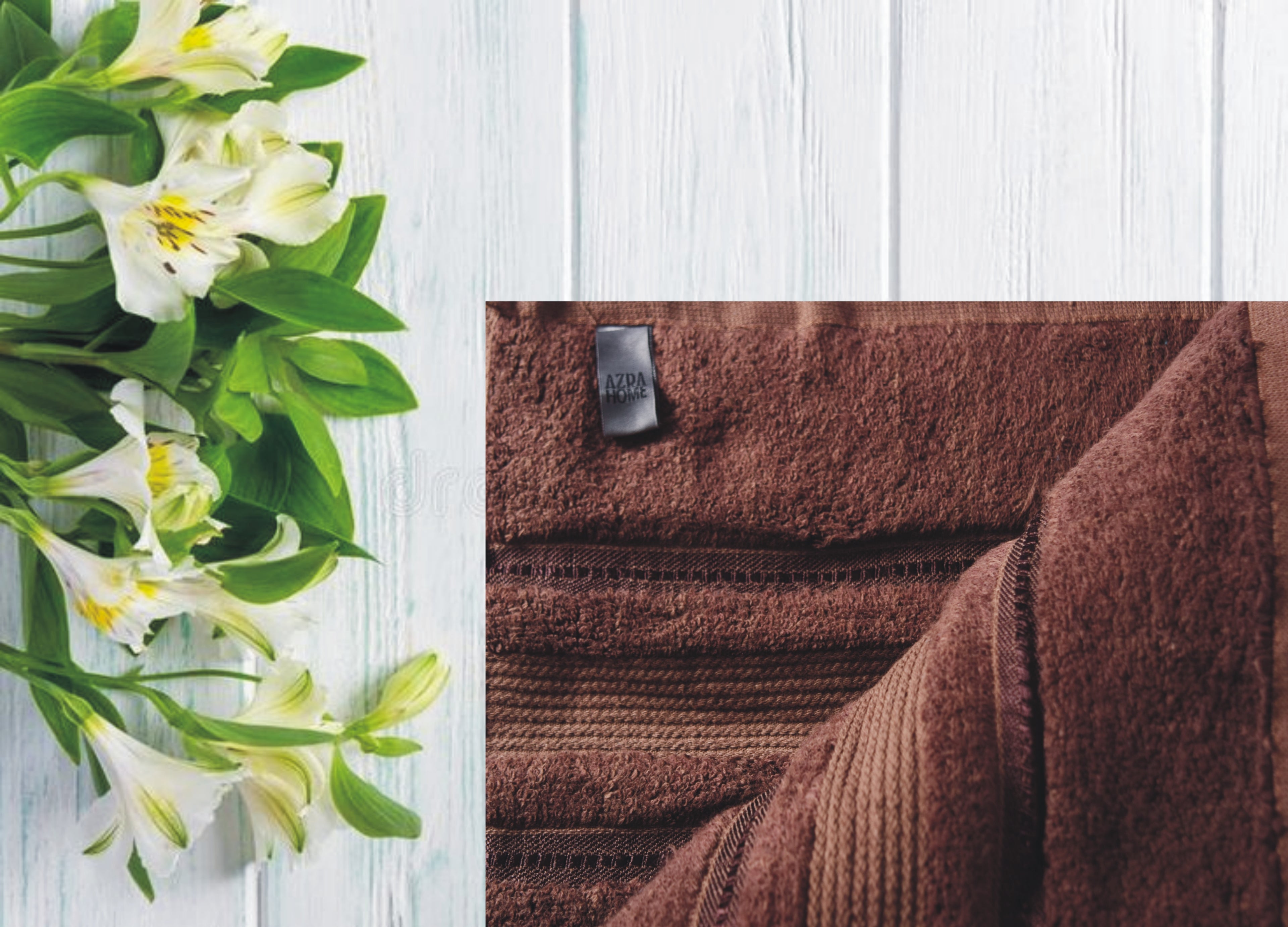 LUXURY 100% COTTON PROFESSIONAL BROWN ZERO TWIST TOWEL