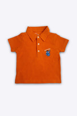 BABY POLO ORANGE WITH EMBROIDERY