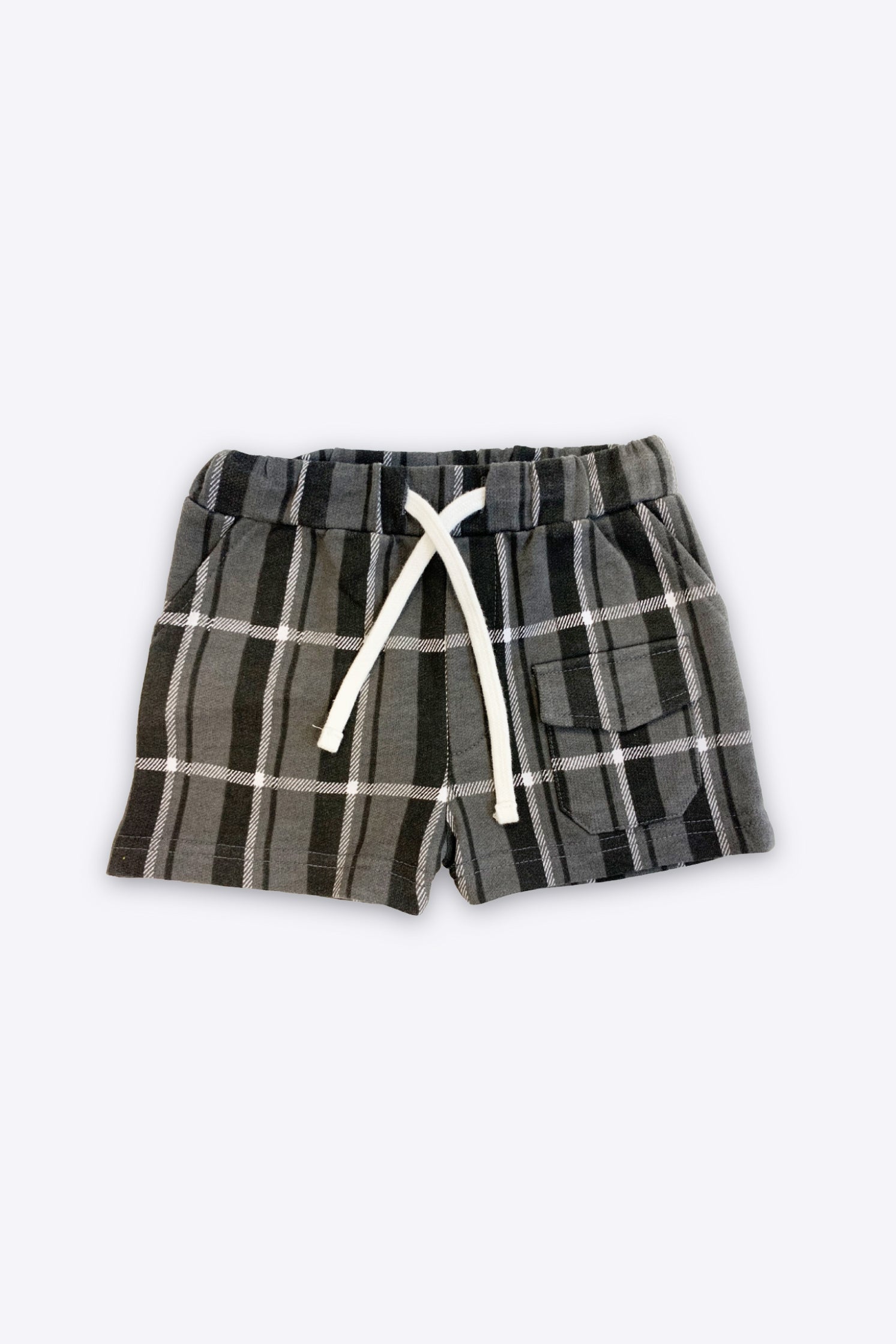 UNISEX BABY SHORT BLACK CHECK