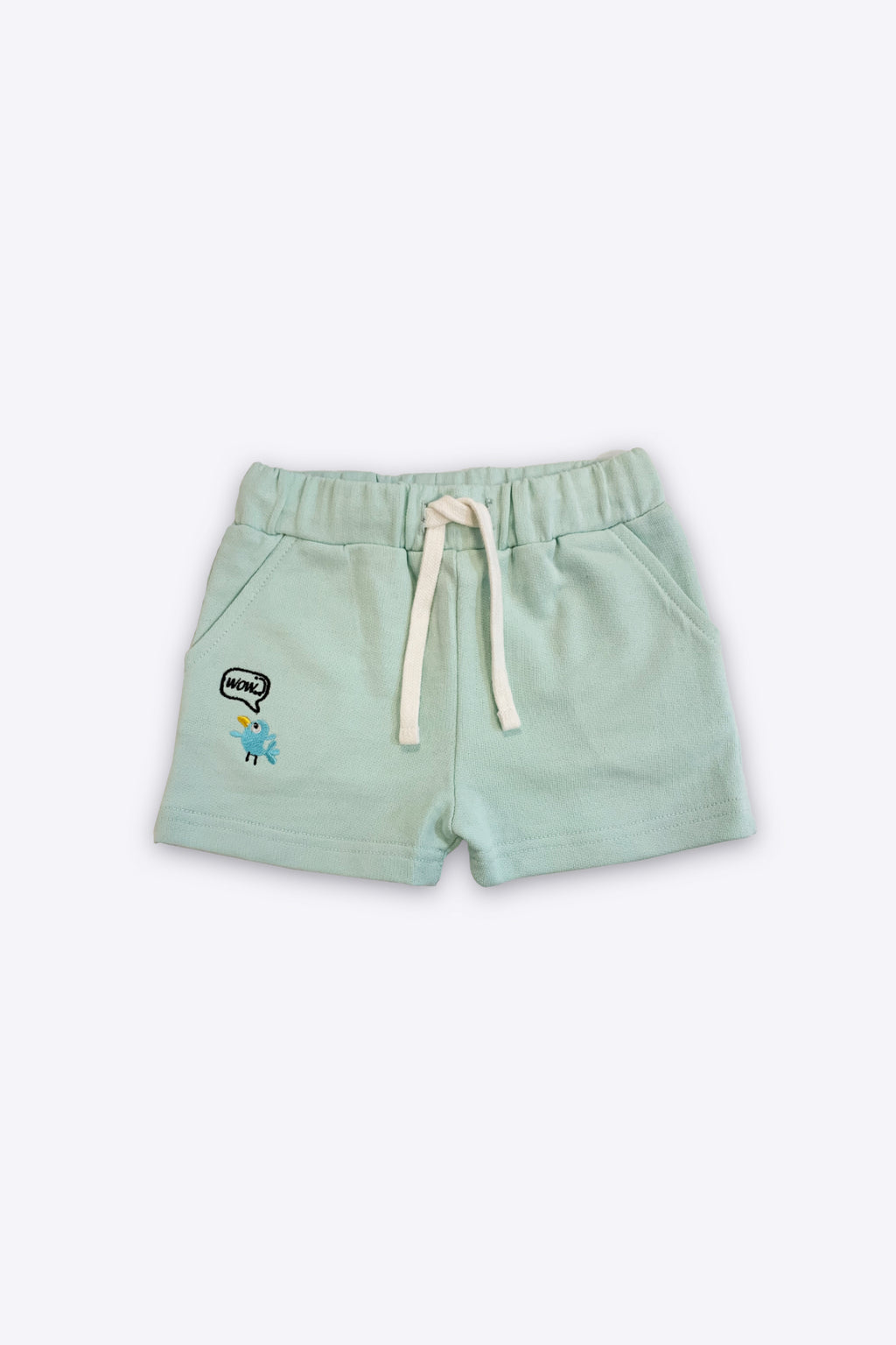 UNISEX BABY SHORT MINT FRONT EMBROIDERY