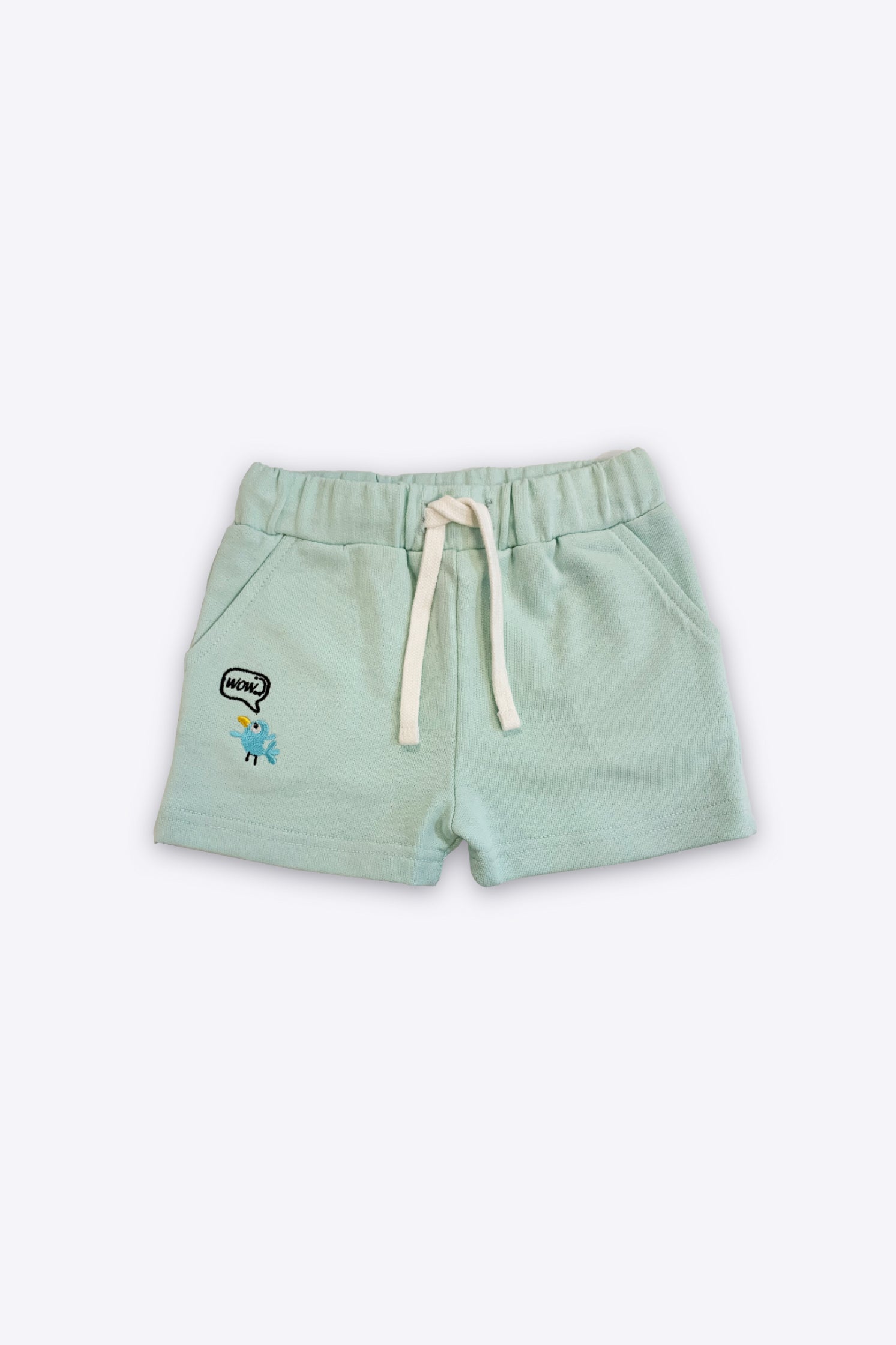 UNISEX BABY SHORT MINT FRONT EMBROIDERY