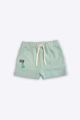 BABY SHORTS MINT FRONT EMBROIDERY