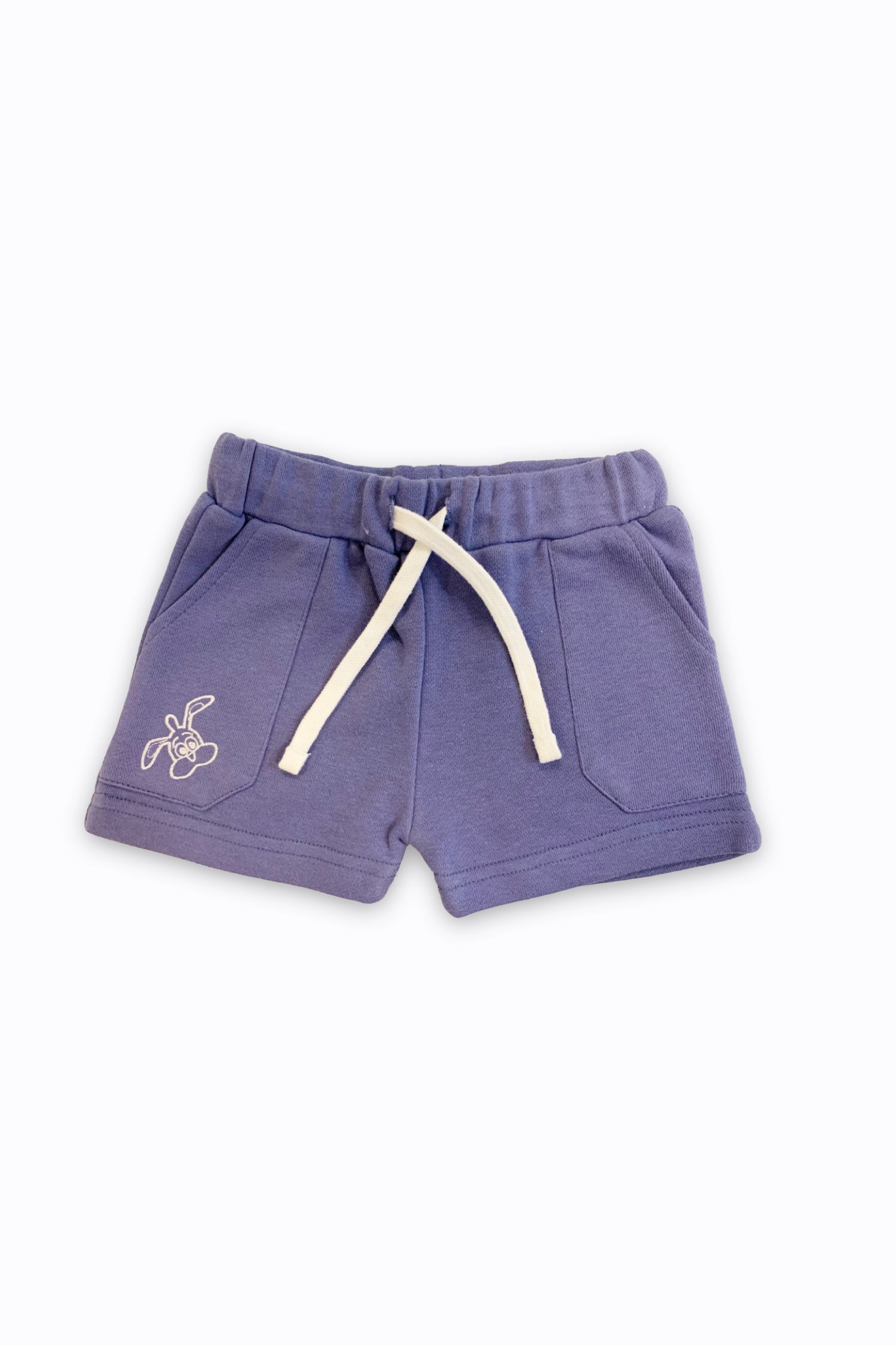 UNISEX BABY SHORT PURPLE FRONT EMBROIDERY