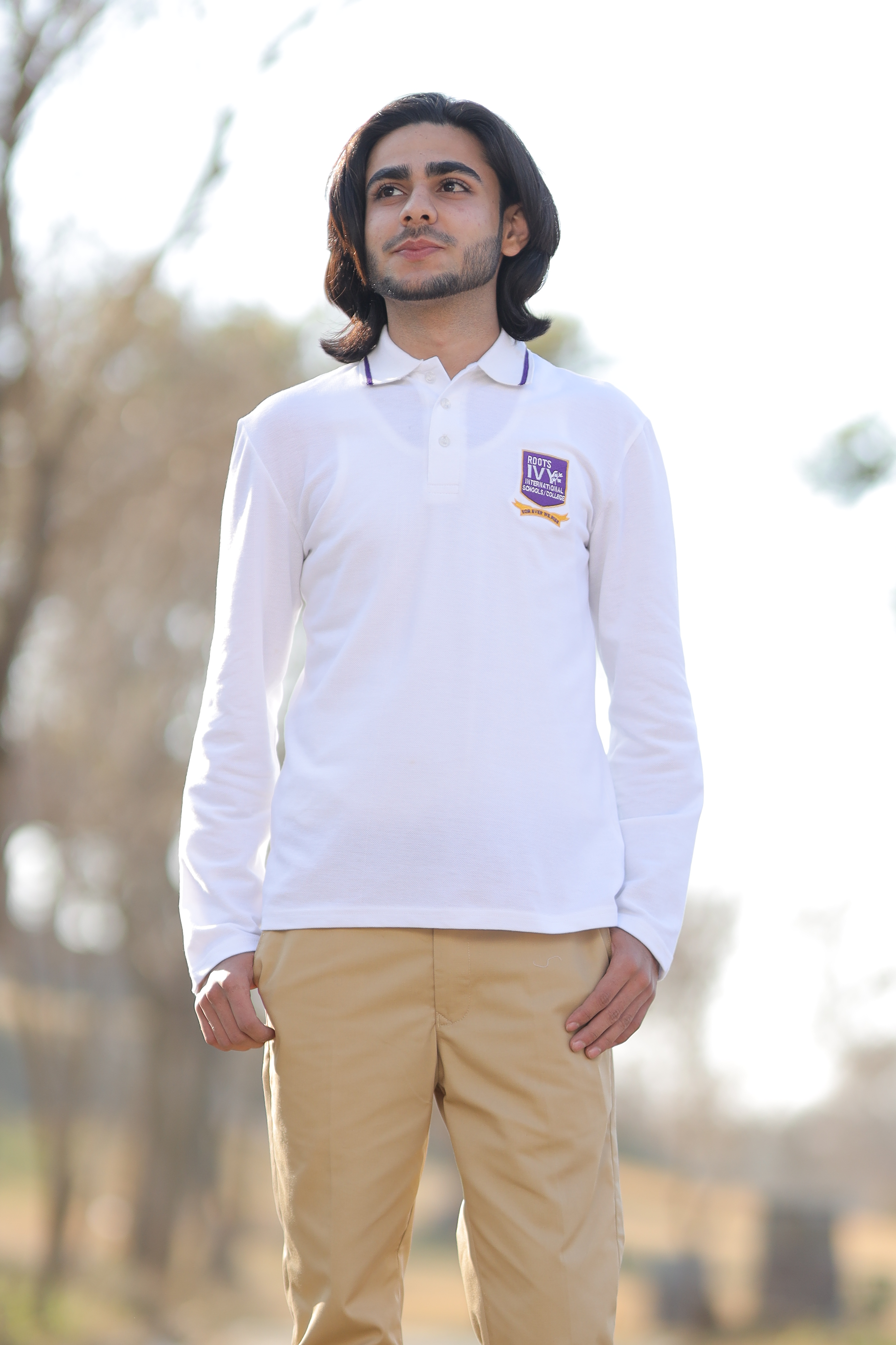 POLO SHIRT WHITE LOGO ROOTS IVY F/S