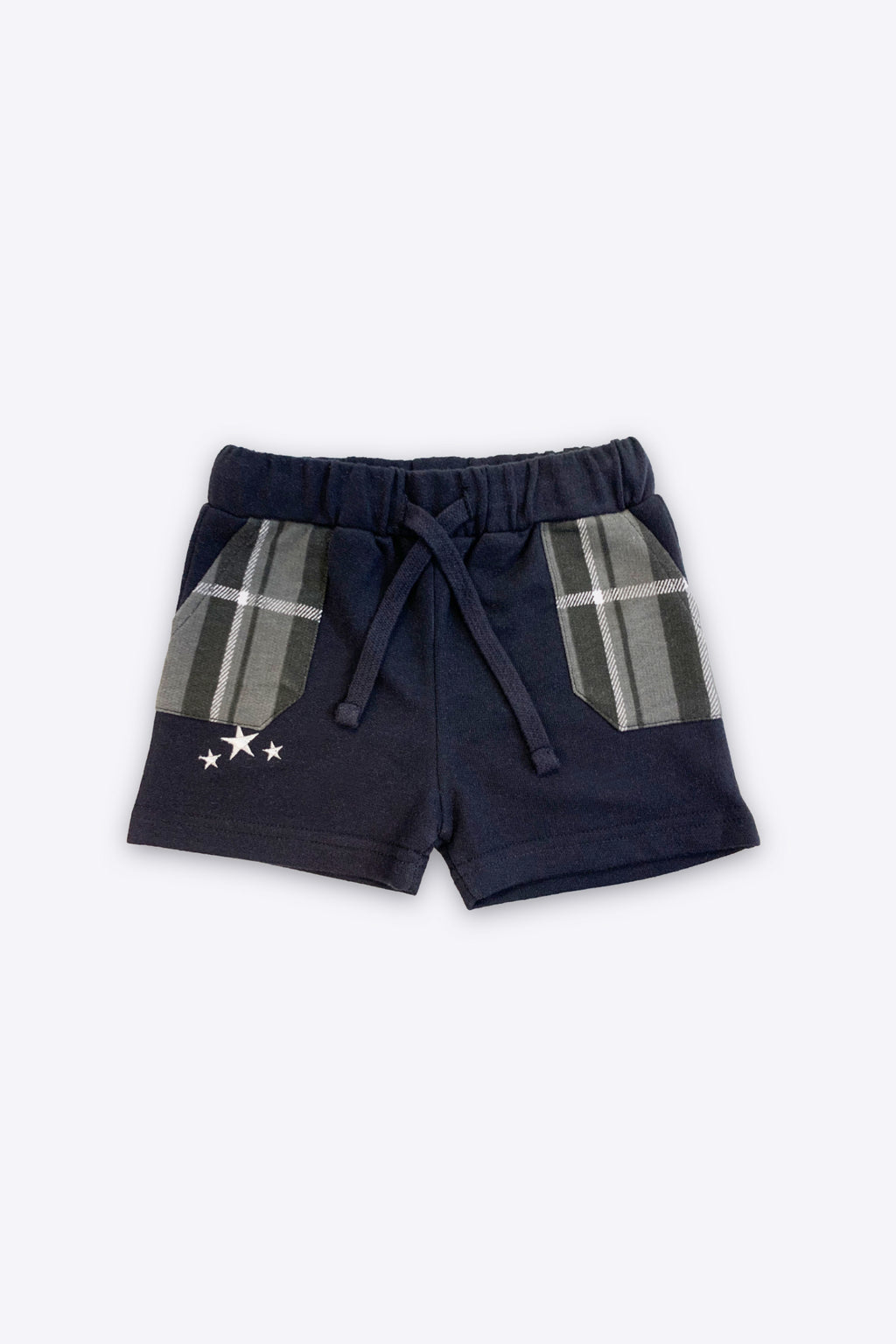 UNISEX BABY SHORT BLACK WITH CHECK