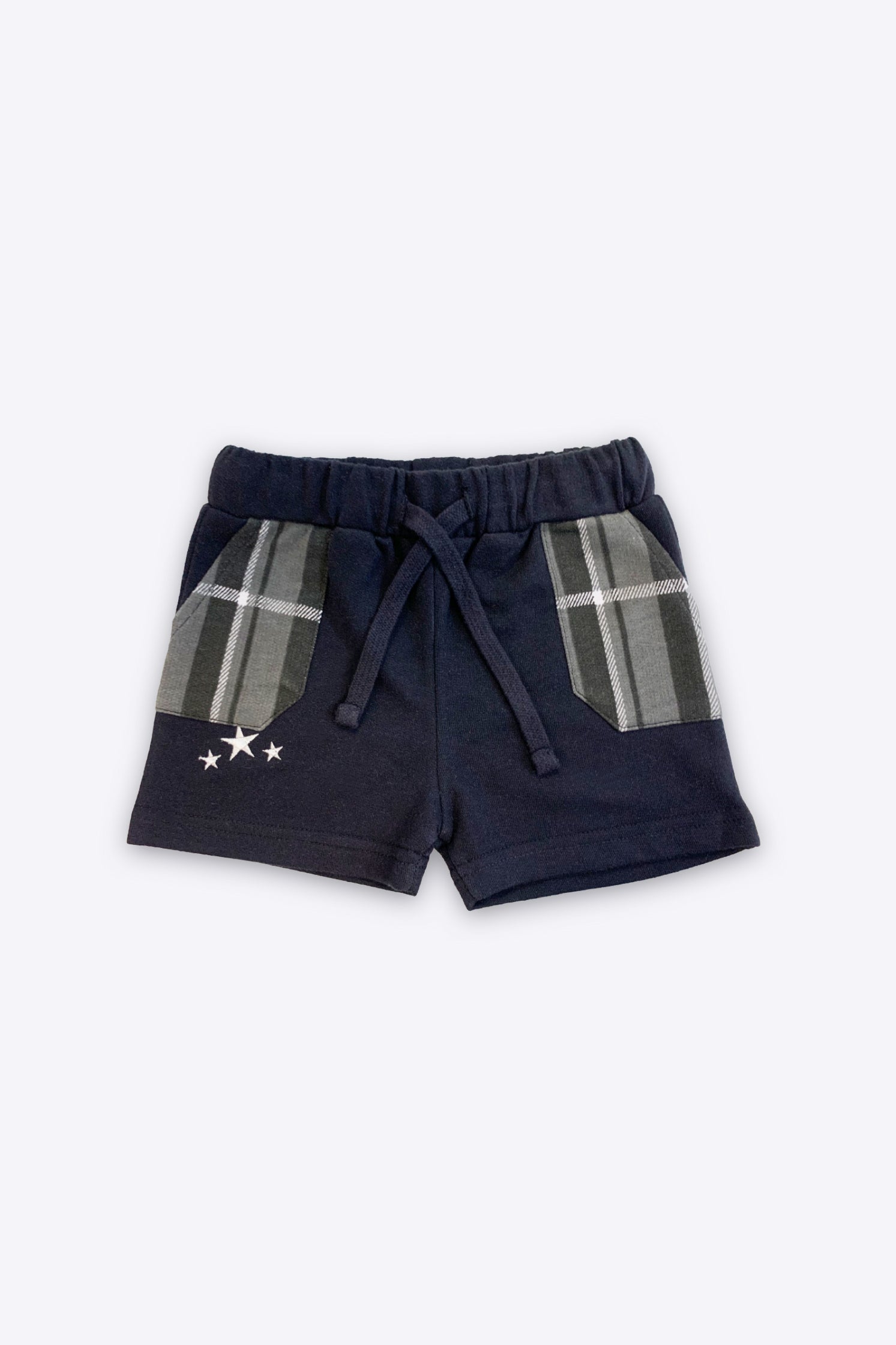 UNISEX BABY SHORT BLACK WITH CHECK