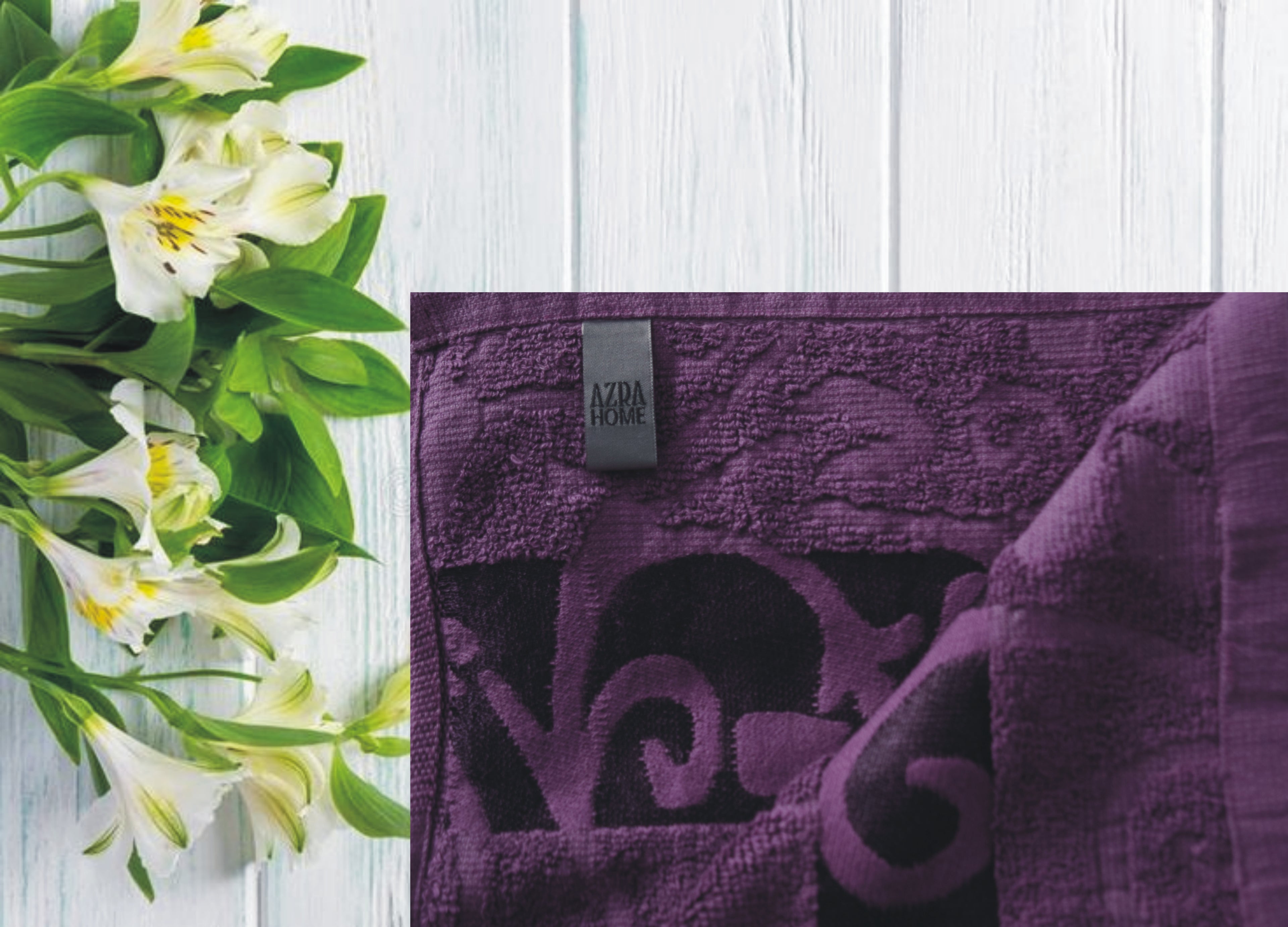 LUXURY 100% COTTON PROFESSIONAL PURPLE JACQUARD TOWEL