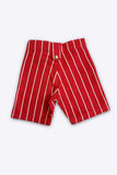 KIDS TWILL SHORTS RED WITH WHITE LINE