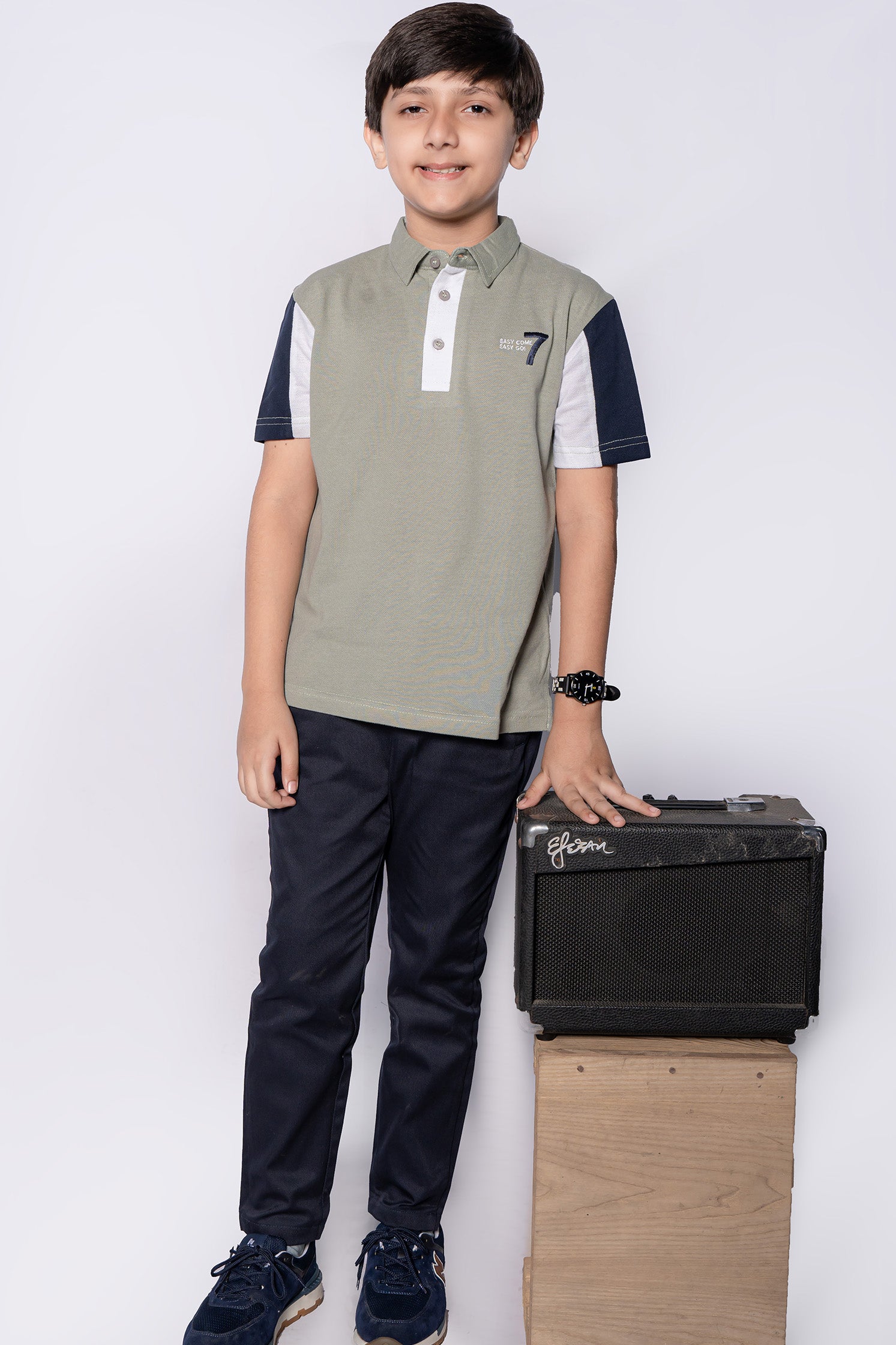 BOY'S COLOR BLOCK POLO SHIRT