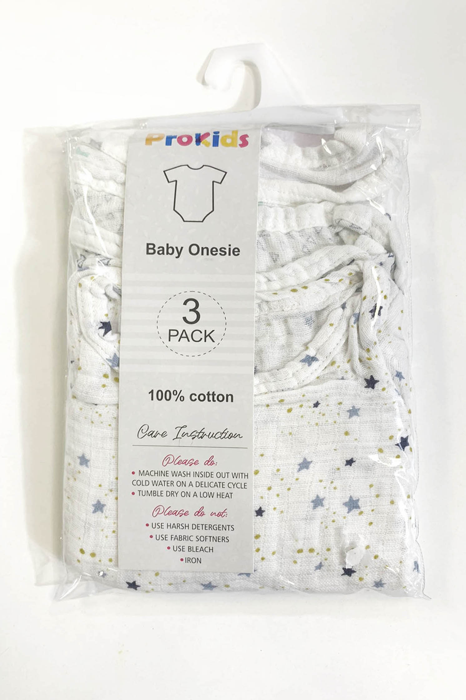 100% SOFT COTTON UNISEX ONESIE (PACK OF 3)