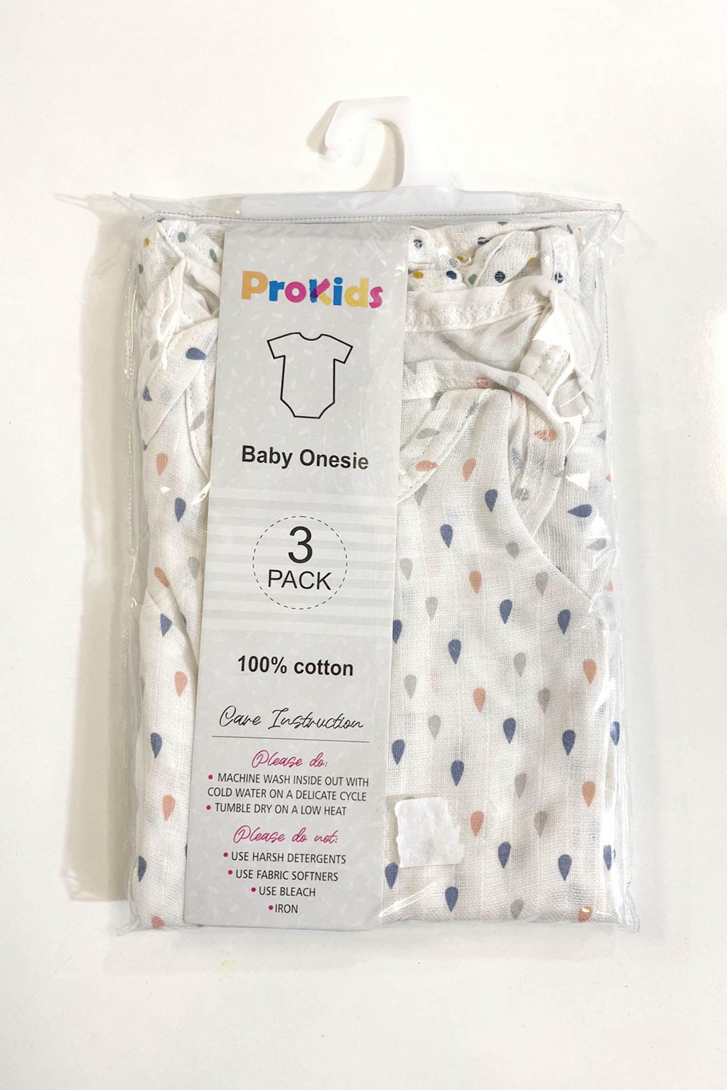100% SOFT COTTON UNISEX ONESIE (PACK OF 3)