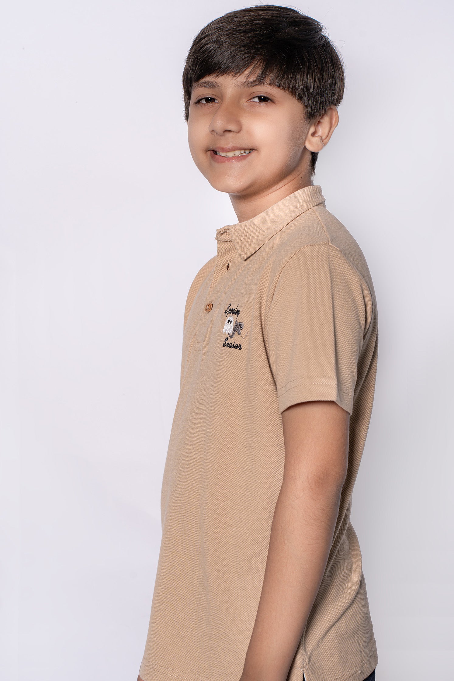 BOY'S BEIGE POLO SHIRT