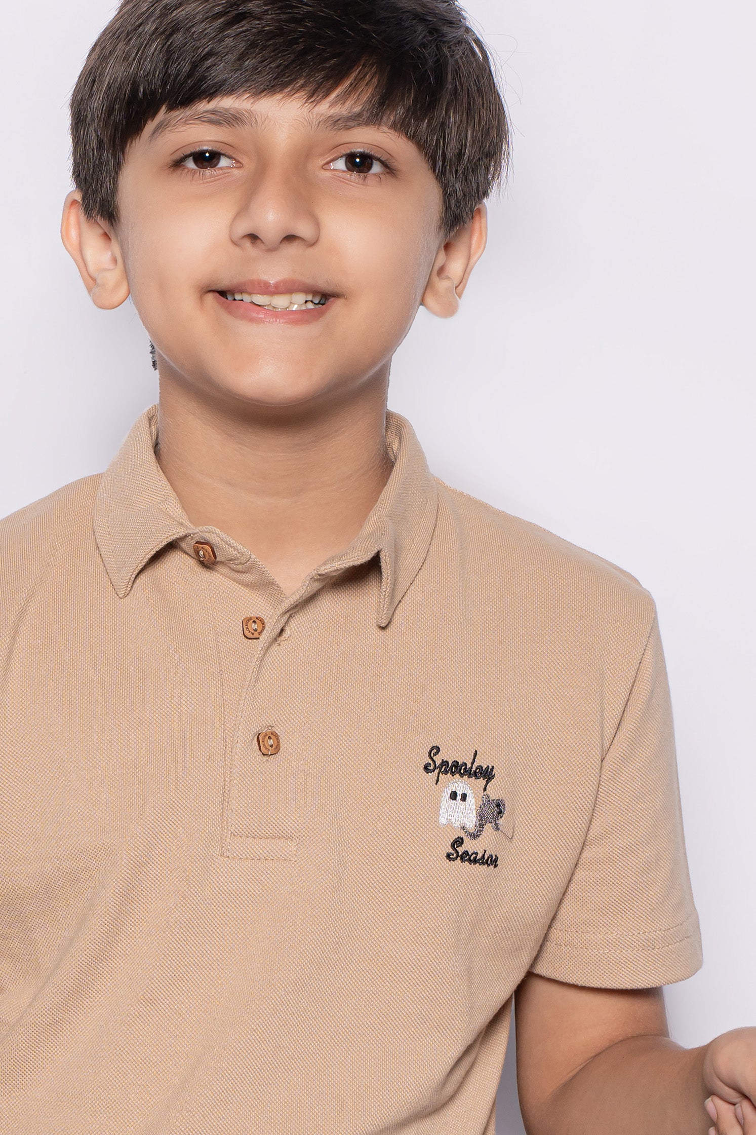 BOY'S BEIGE POLO SHIRT