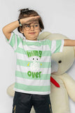 KID'S T-SHIRT WHITE AND GREEN WITH 