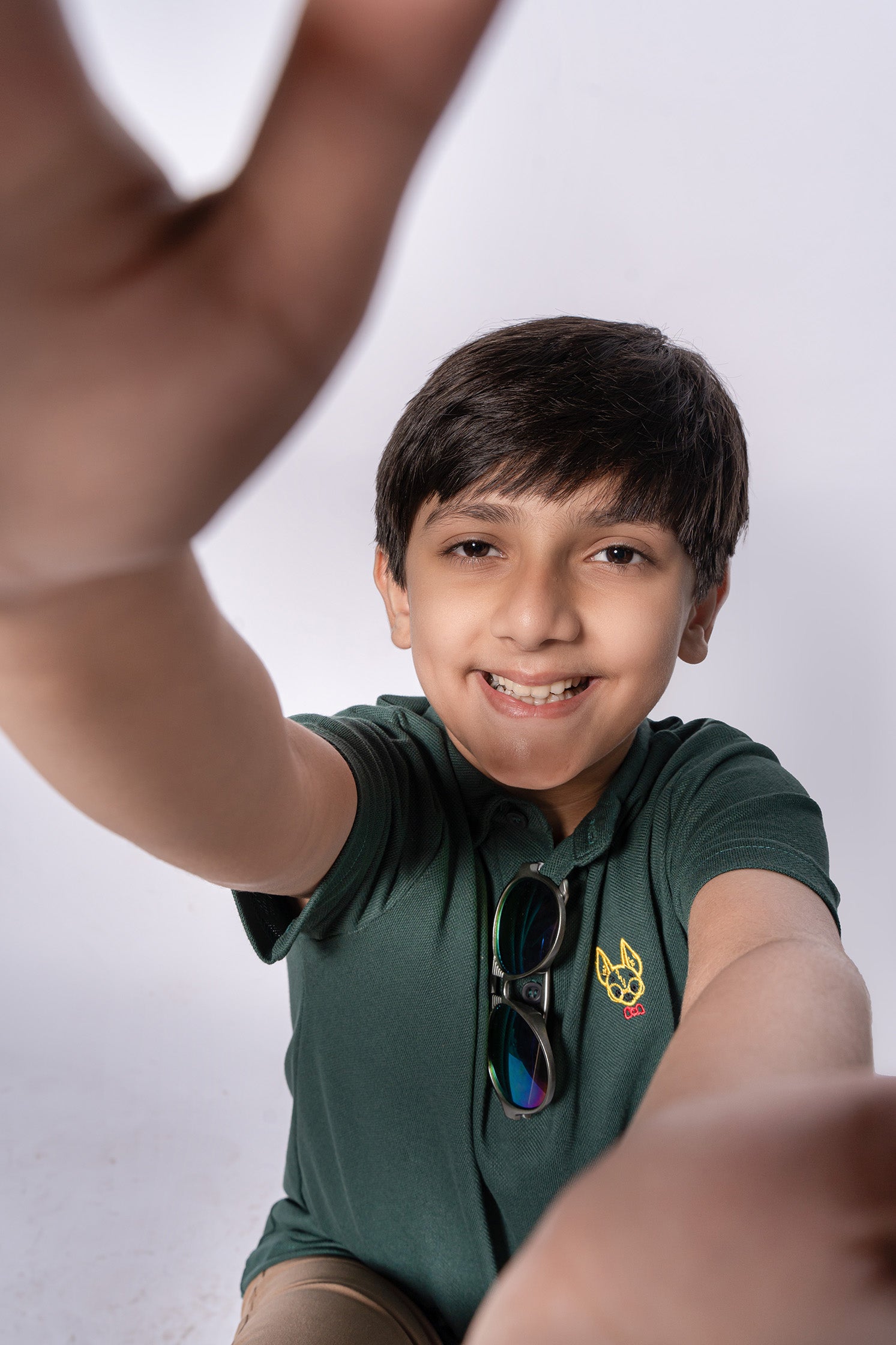 BOY'S BOTTLE GREEN POLO SHIRT