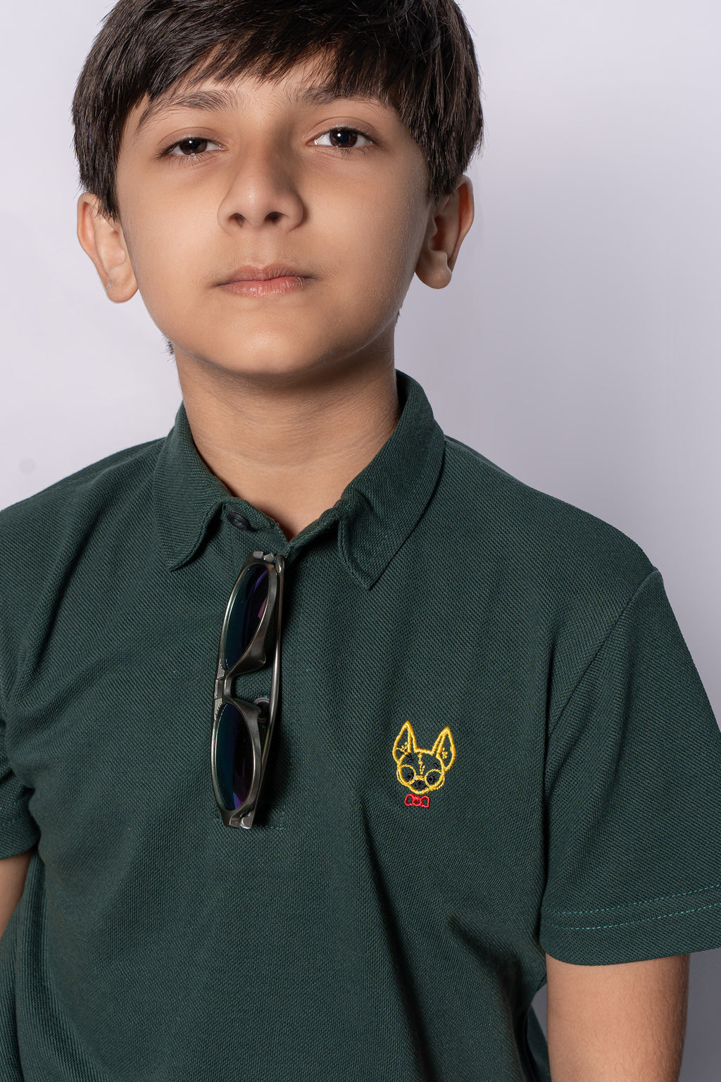 BOY'S BOTTLE GREEN POLO SHIRT
