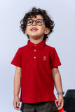 KIDS POLO MAROON FRONT EMBROIDED