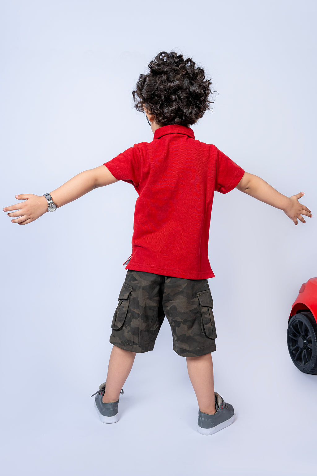 KID'S POLO MAROON FRONT EMBROIDERY
