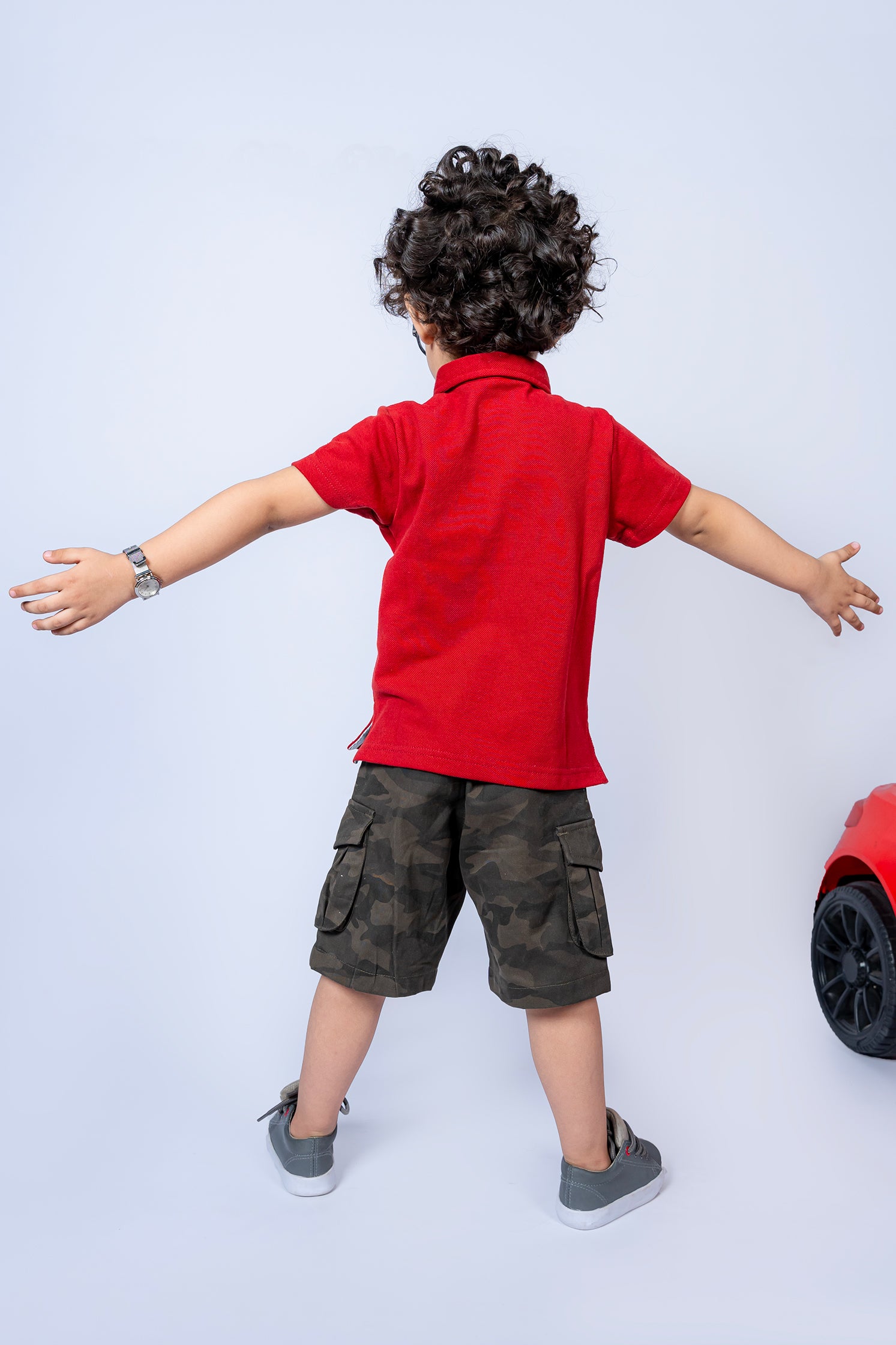 KID'S POLO MAROON FRONT EMBROIDERY