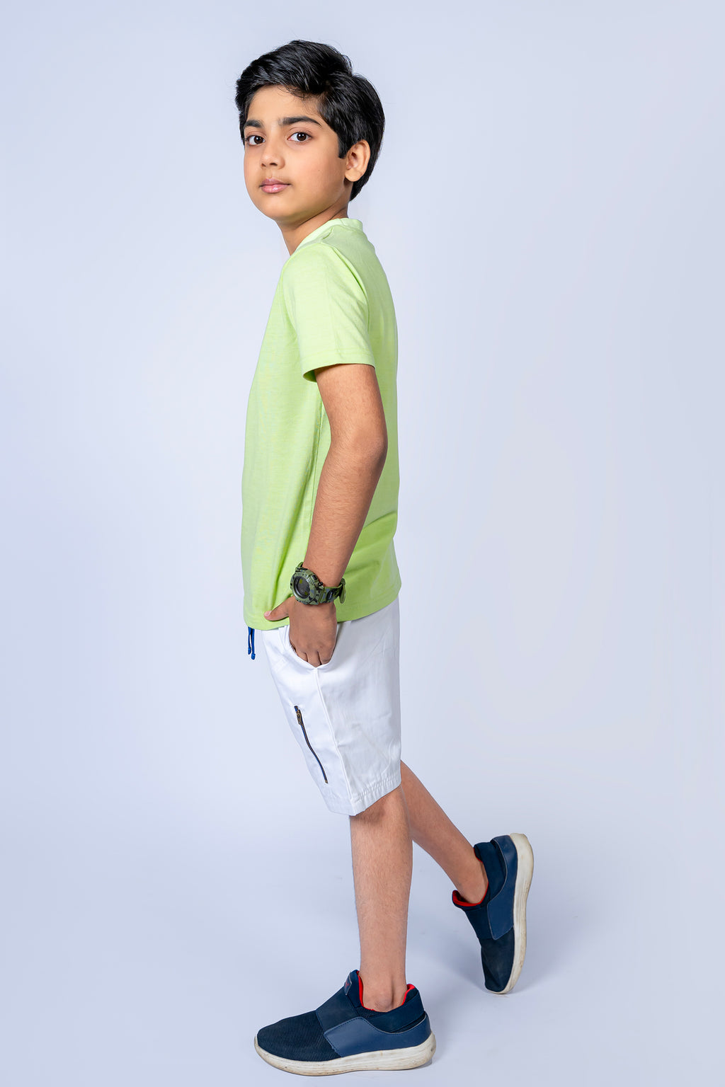 BOY'S T-SHIRT LIME GREEN WIHT "SCOOTER" PRINTING