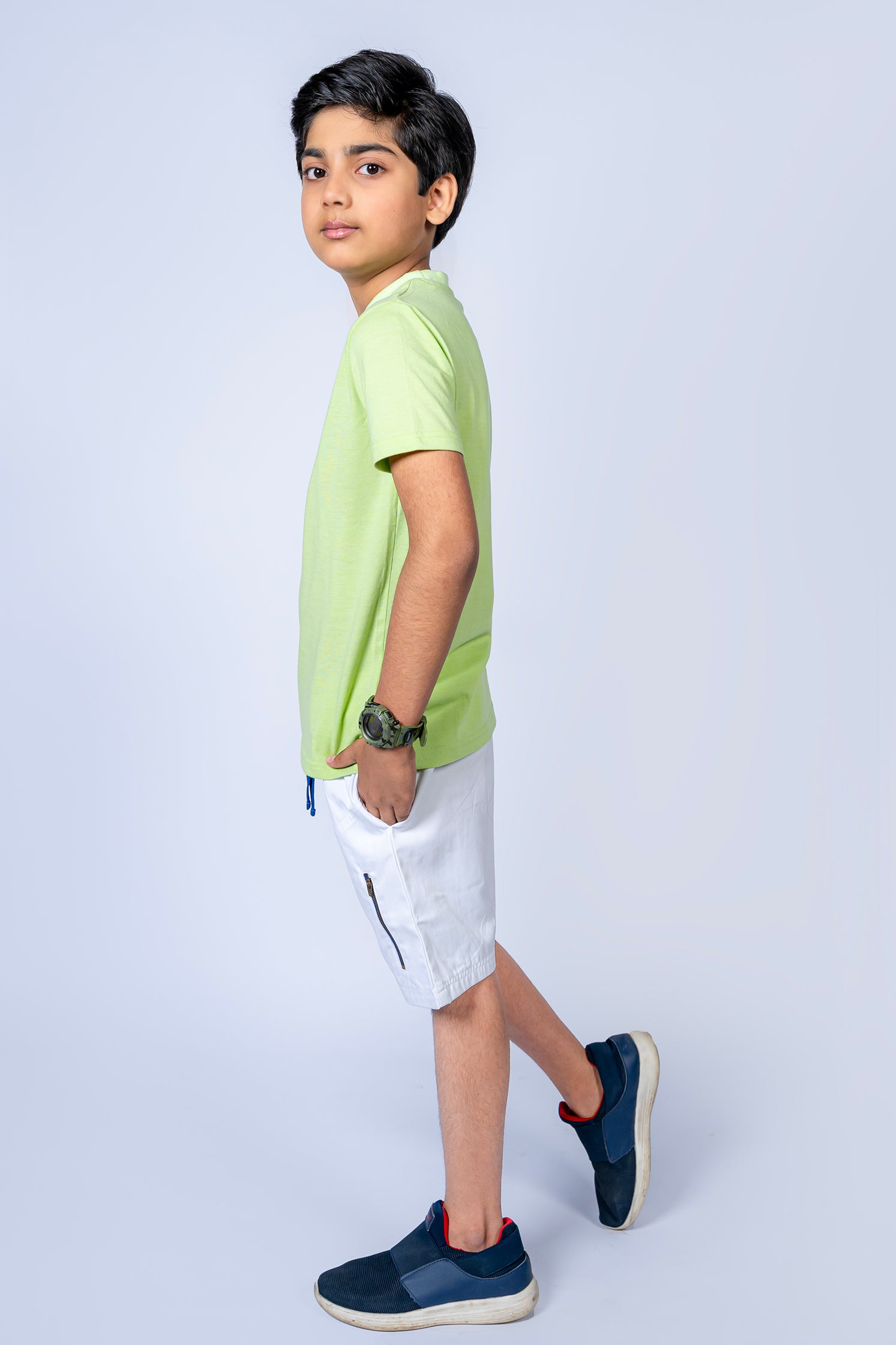 BOY'S T-SHIRT LIME GREEN WIHT "SCOOTER" PRINTING