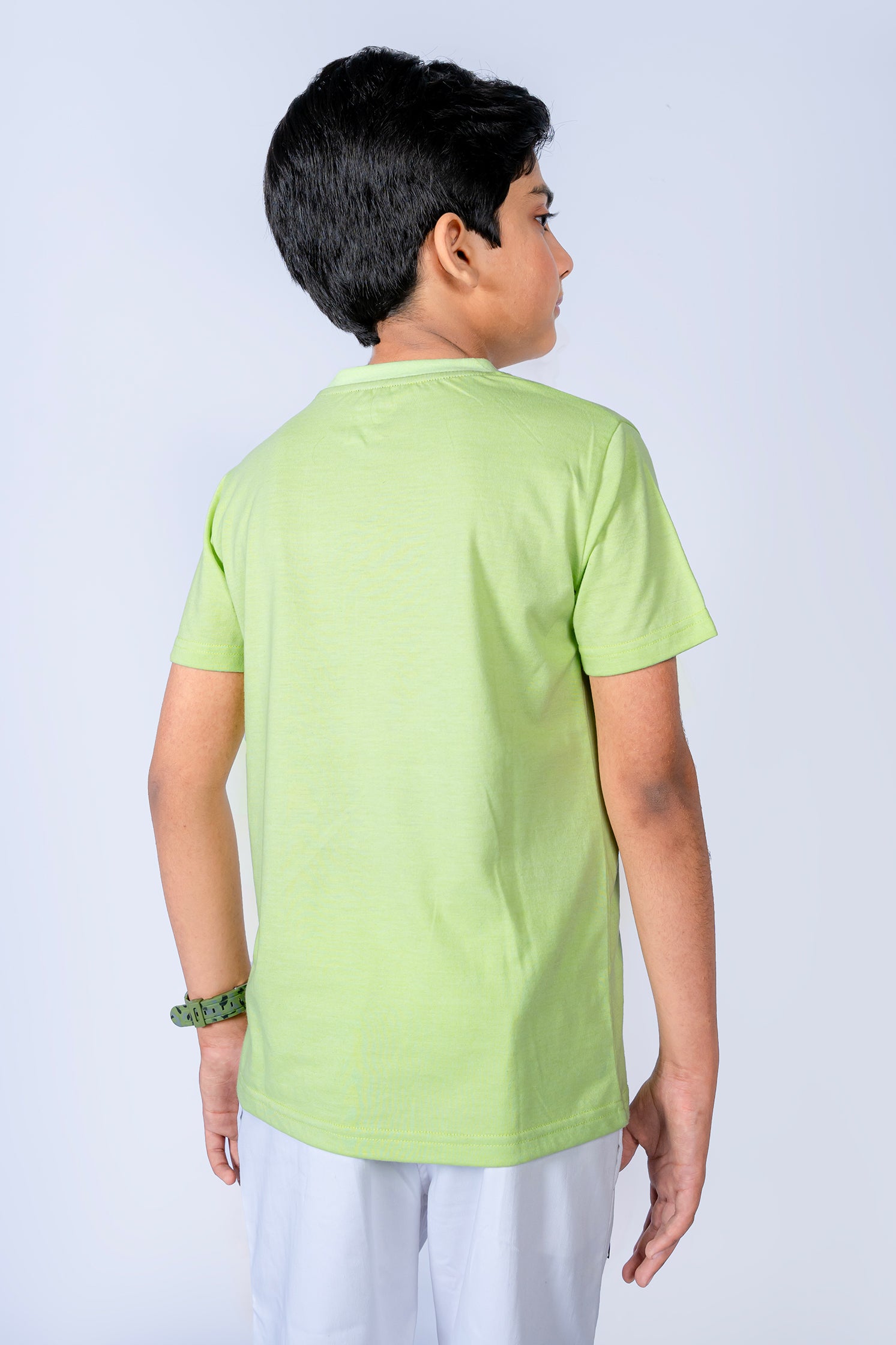 BOY'S T-SHIRT LIME GREEN WIHT "SCOOTER" PRINTING