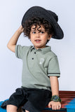 KIDS POLO  GREY FRONT EMBROIDED